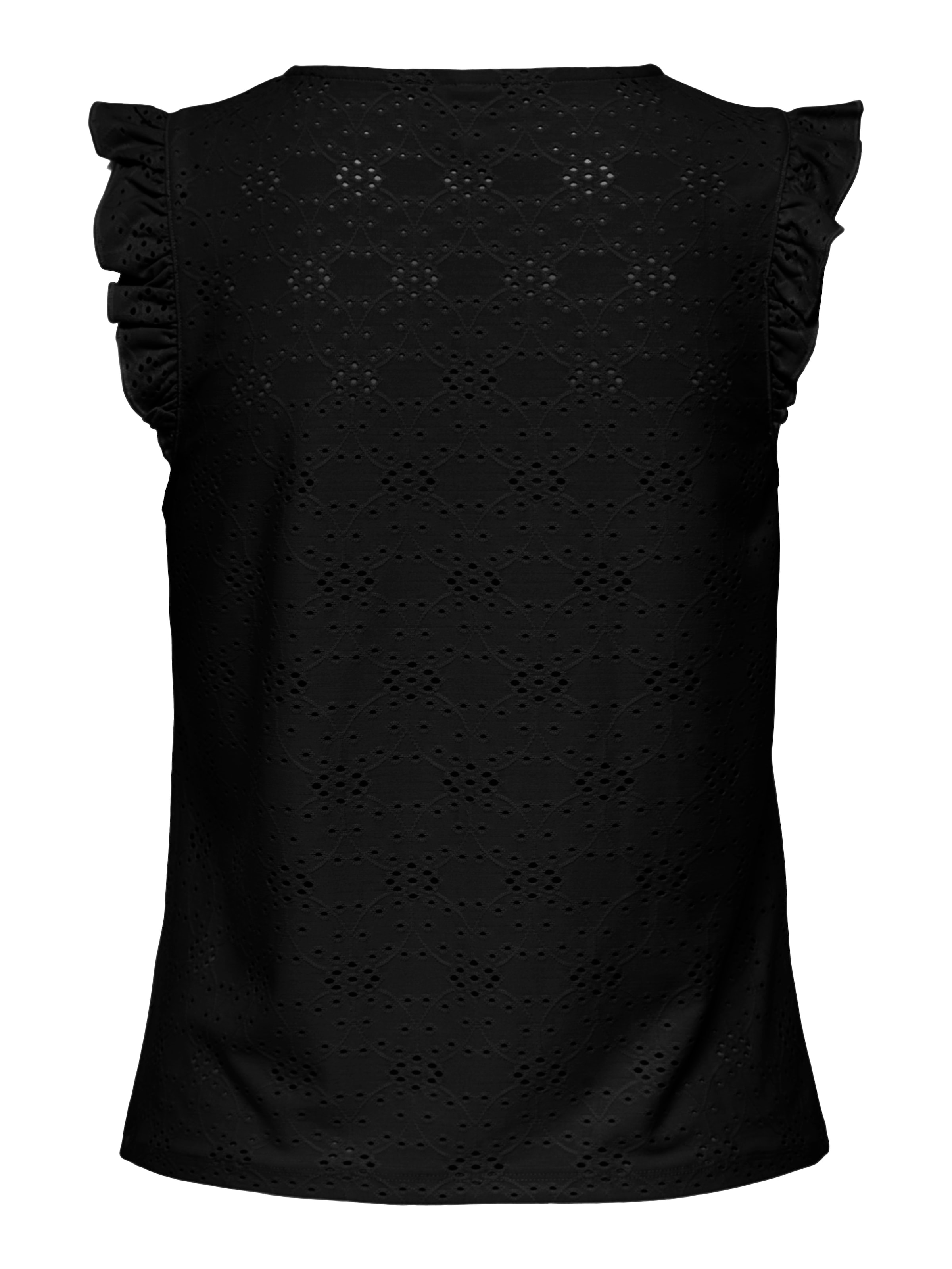 ONLY Haut de chemise »ONLSMILLA S/L FRILL TOP JRS« mélange de matières, coupe régulière, col rond