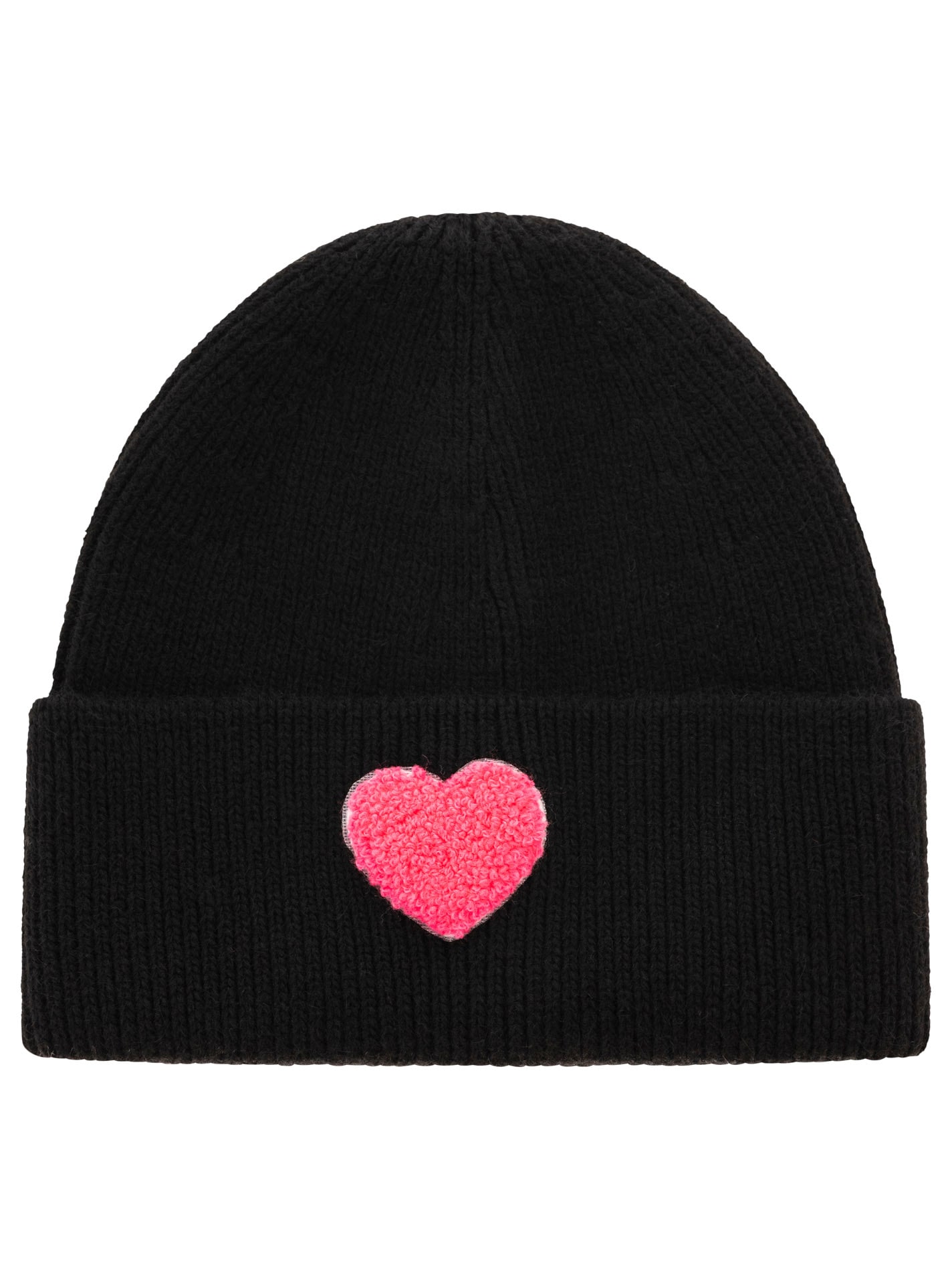 Zwillingsherz Bonnet »"Heart Patch"« Grobstrick, Herzmotiv ,Wollanteil, breiter Umschlag, wärmend,