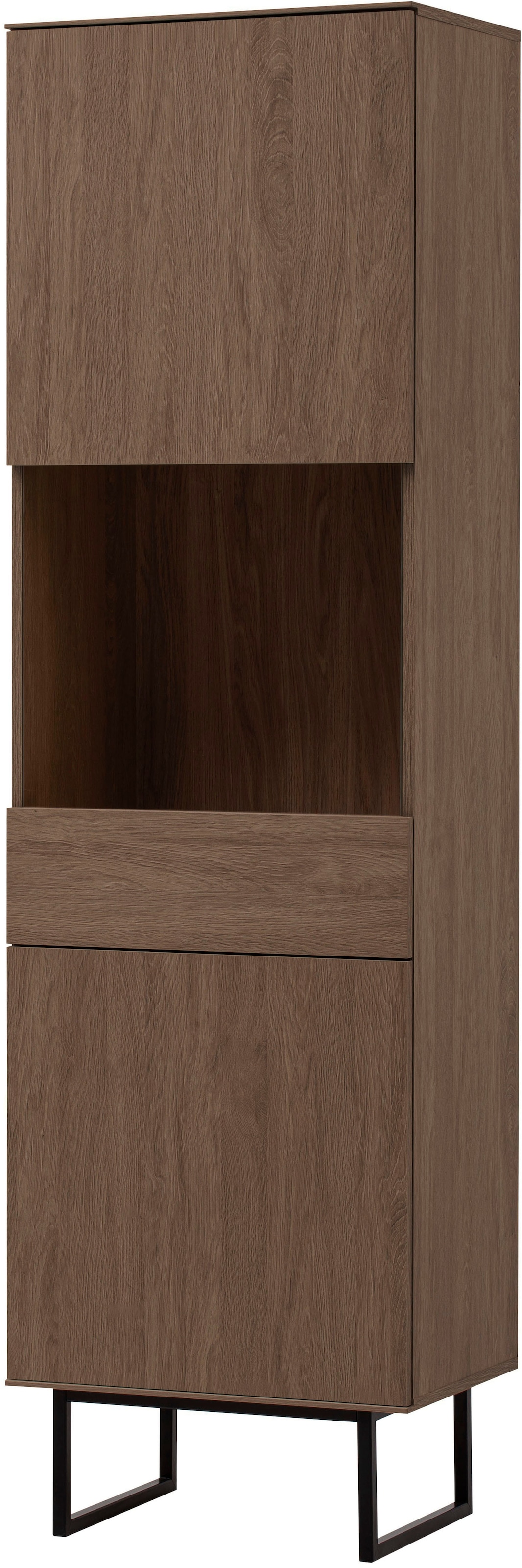 Home affaire Vitrines »Lund, moderner Hochschrank, Glasvitrine mit Kufengestell aus Metall« surface supérieure visuellement fine, aspect haut de gamme, espace de rangement suffisant