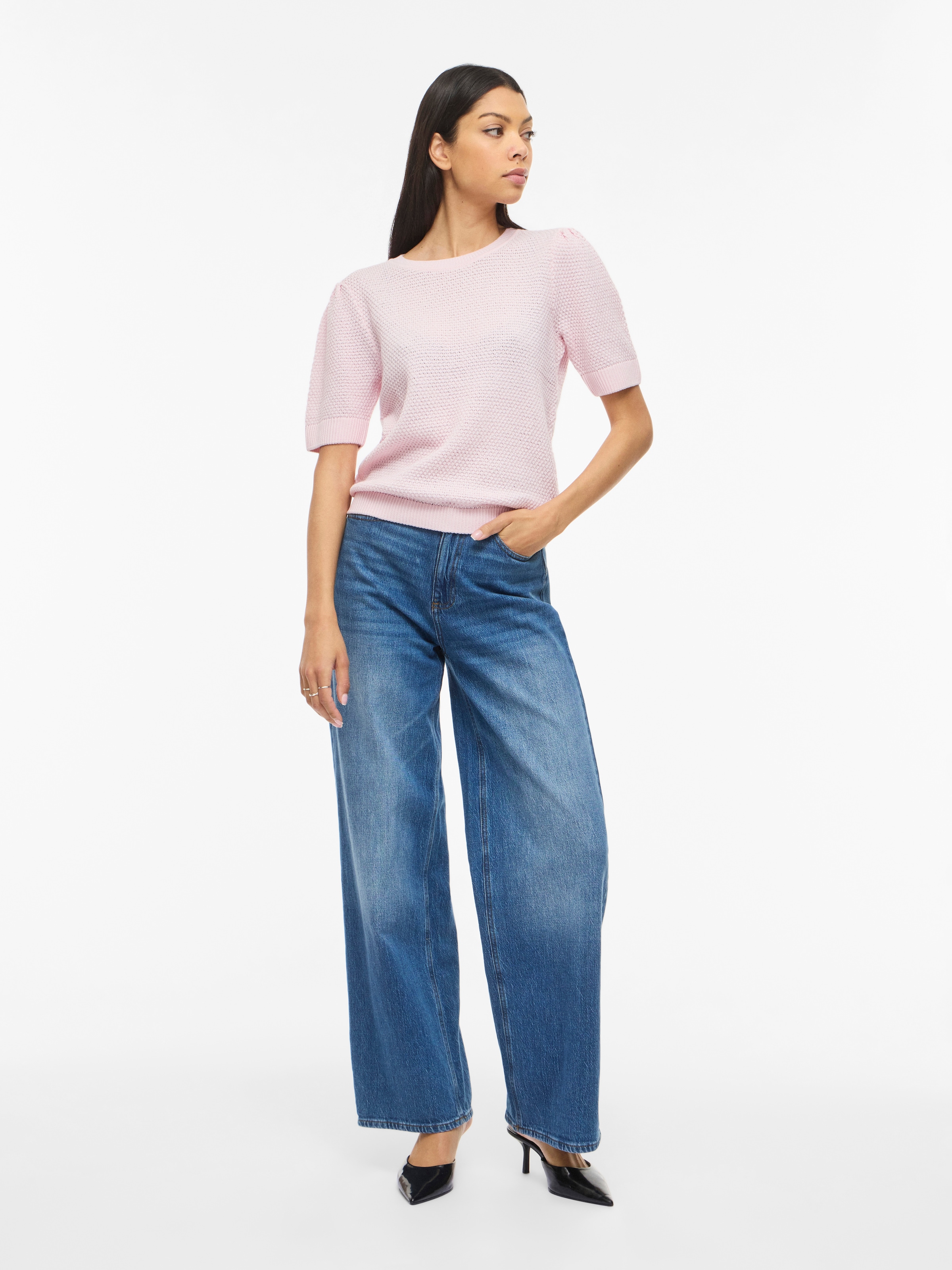 Vila Kurzarmpullover »VIDALO O-NECK S/S KNIT TOP - NOOS«