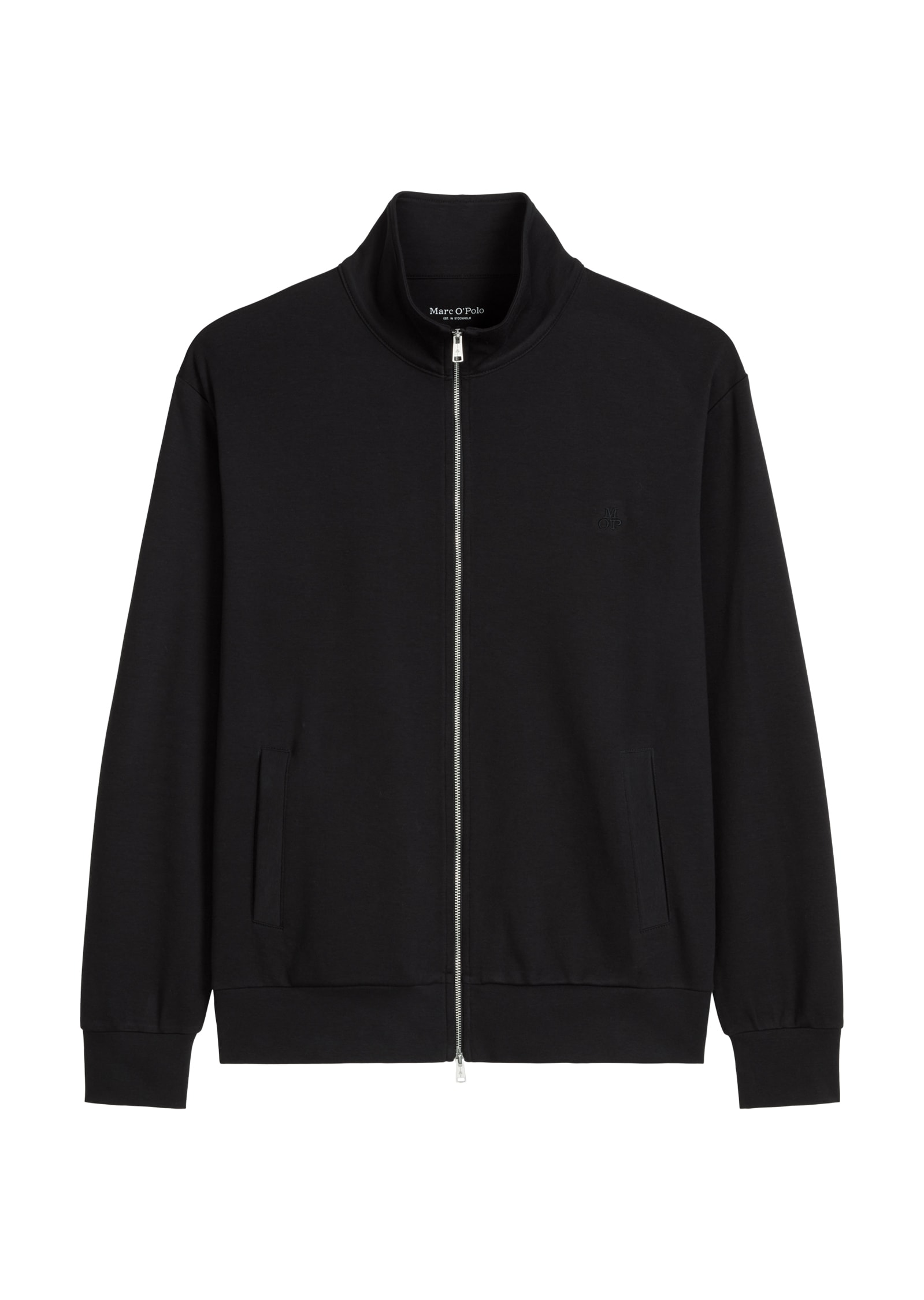 Marc O'Polo Sweatjacke »Mix N Match Interlock« mit kleinem Stehkragen, Reissverschluss und langen Ärmeln
