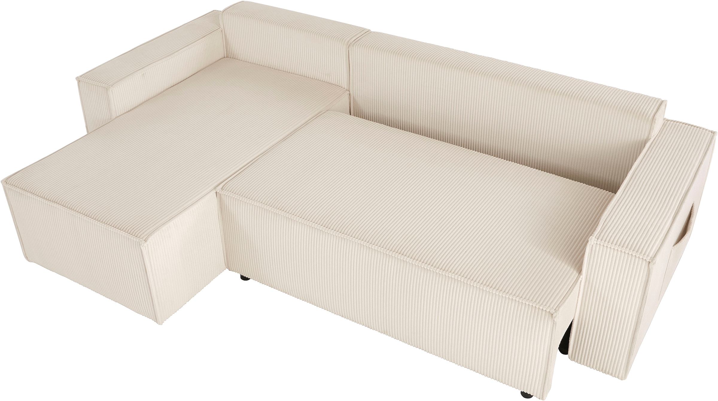 GOODproduct Ecksofa »CASSI L-Form, 241cm - OTTO. Verlässliche Qualität.« Schlaffunktion (133/200), Boxspring, Bettkasten, Cord, Unser Tiefpreis