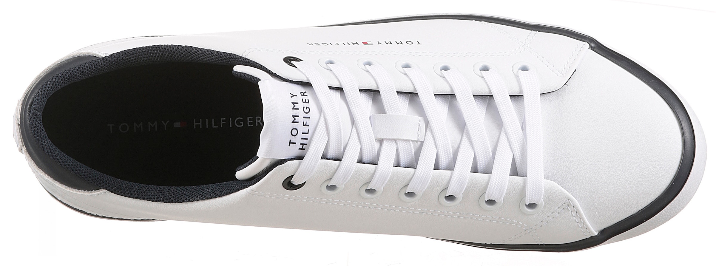 Tommy Hilfiger Sneaker »TH HI VULC CORE LOW LEATHER«  , Freizeitschuh, Halbschuh, Schnürer mit gepolstertem Schaftrand