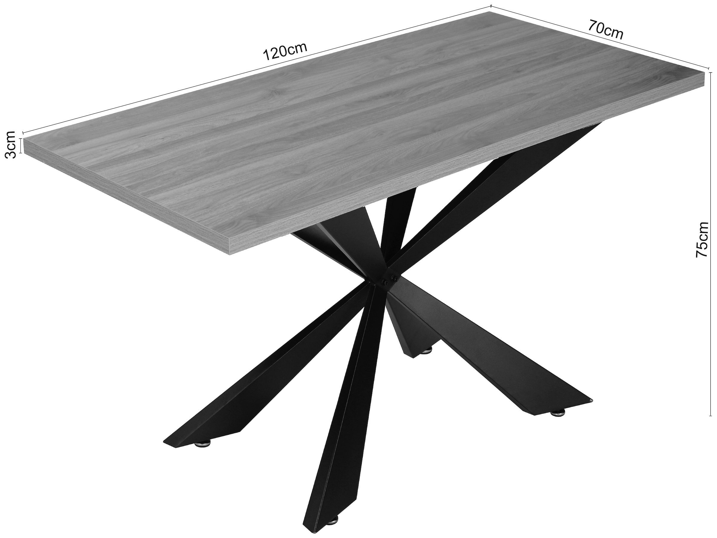 Home affaire Esstisch »Soyans, TOPSELLER!, OTTOs Choice« modernes Spider Gestell, in vier Breiten, melaminharzbeschichtet