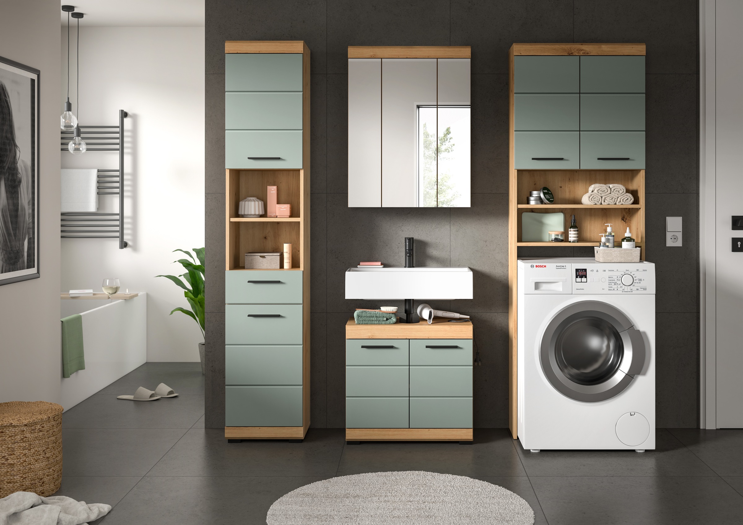 welltime Ensemble de meubles de salle de bain »Siena, 4 teilig, bestehend aus:« Set, TOPSELLER!, 4 cuis tlg.