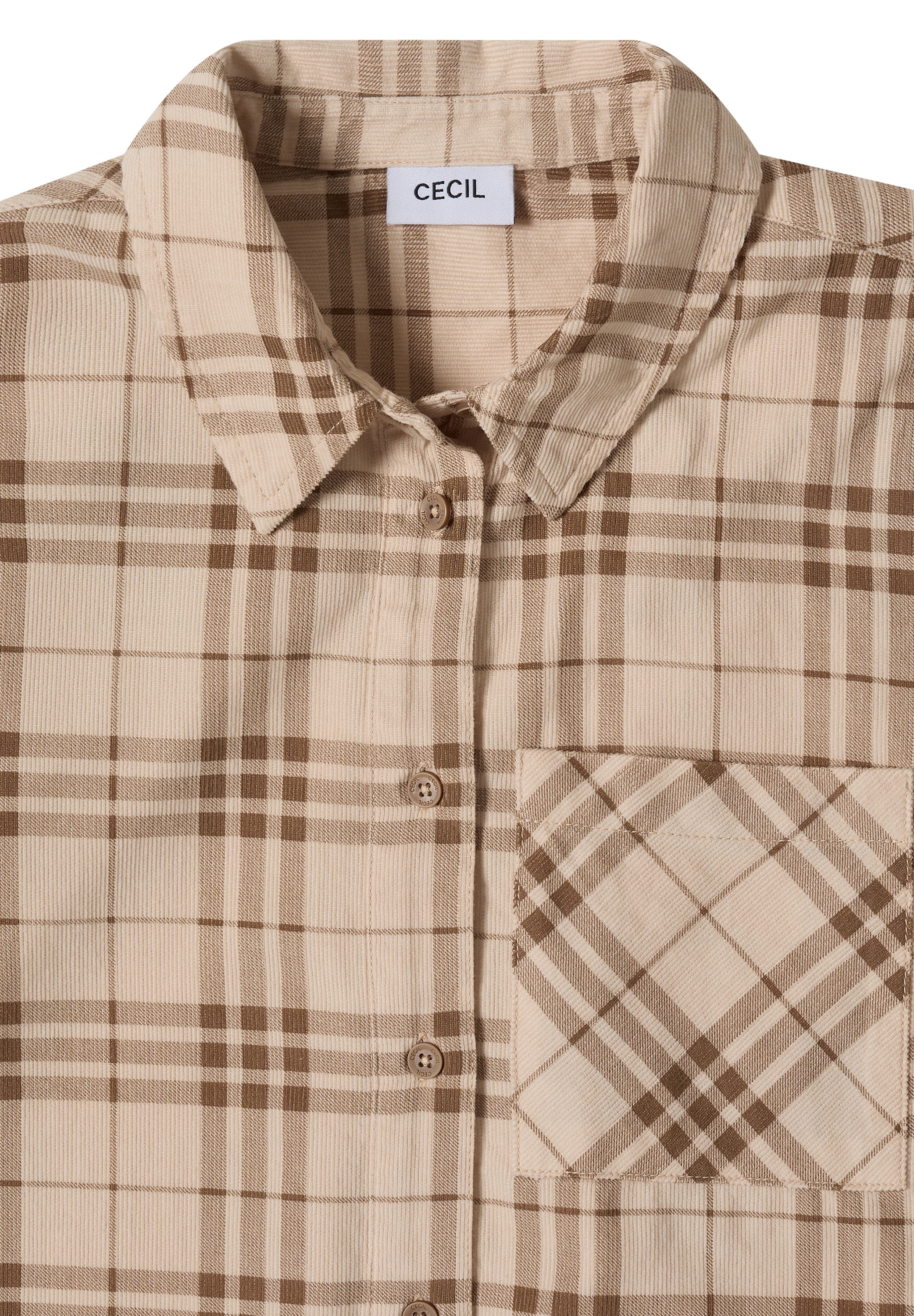Cecil 1100000002199 Cordbluse mit Karomuster