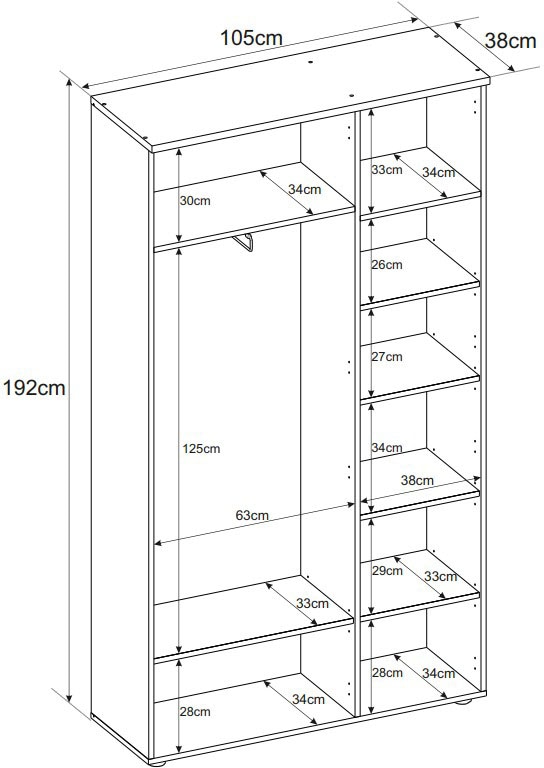 Innostyle Garderobenschrank »MEMPHIS« OTTOs Choice,  Artisan Eiche Optik, viel Stauraum