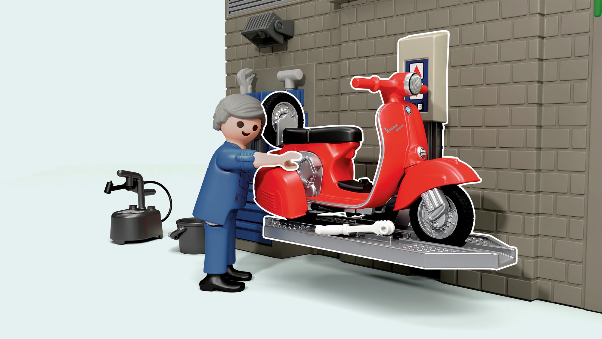 Playmobil® Konstruktions-Spielset »60s Vespa Garage (71620), Vespa« Made in Europe