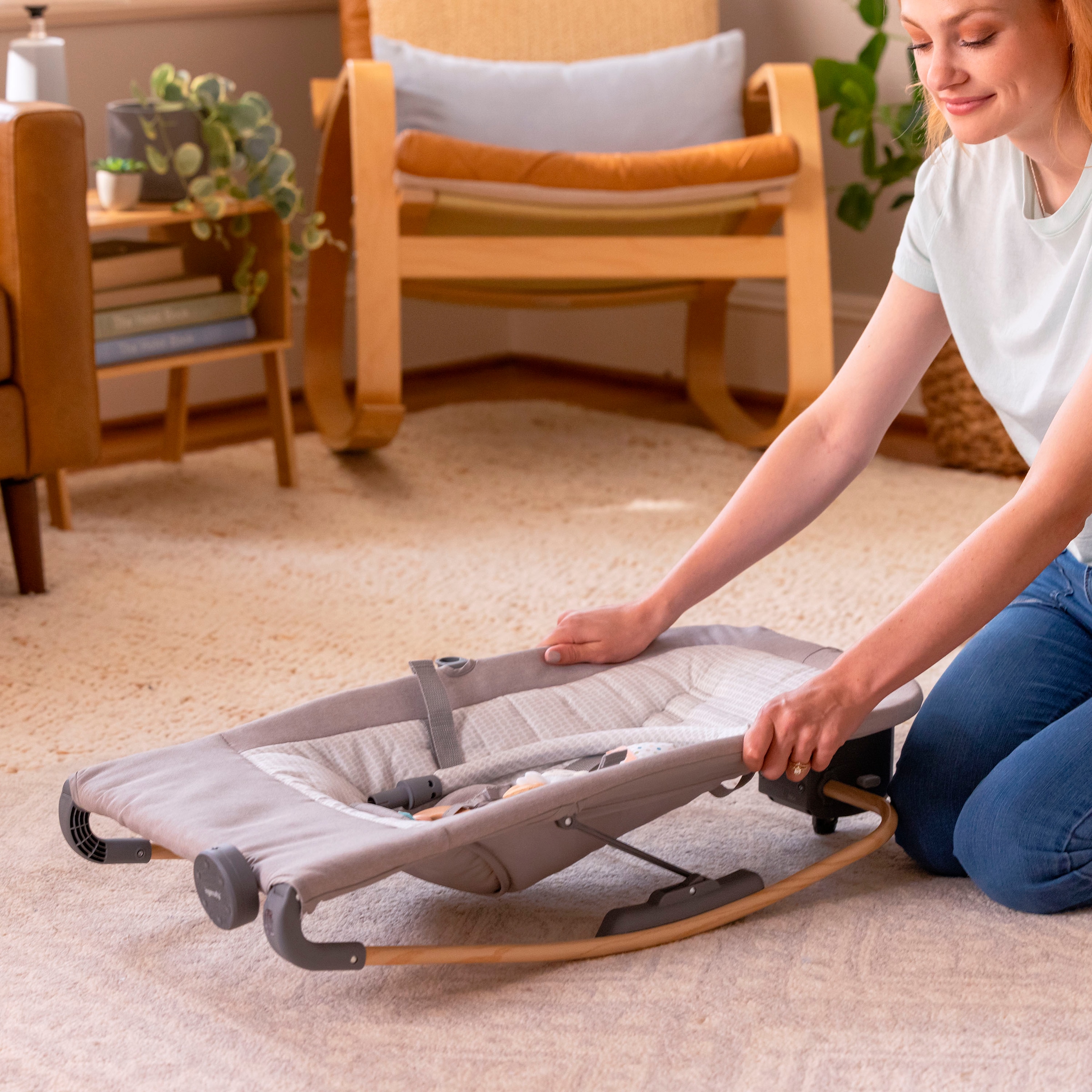 ingenuity Transat pour bébé »Keep InMotion Automatic Rocking Seat - Soulful Skies« mit Sound-Effekt