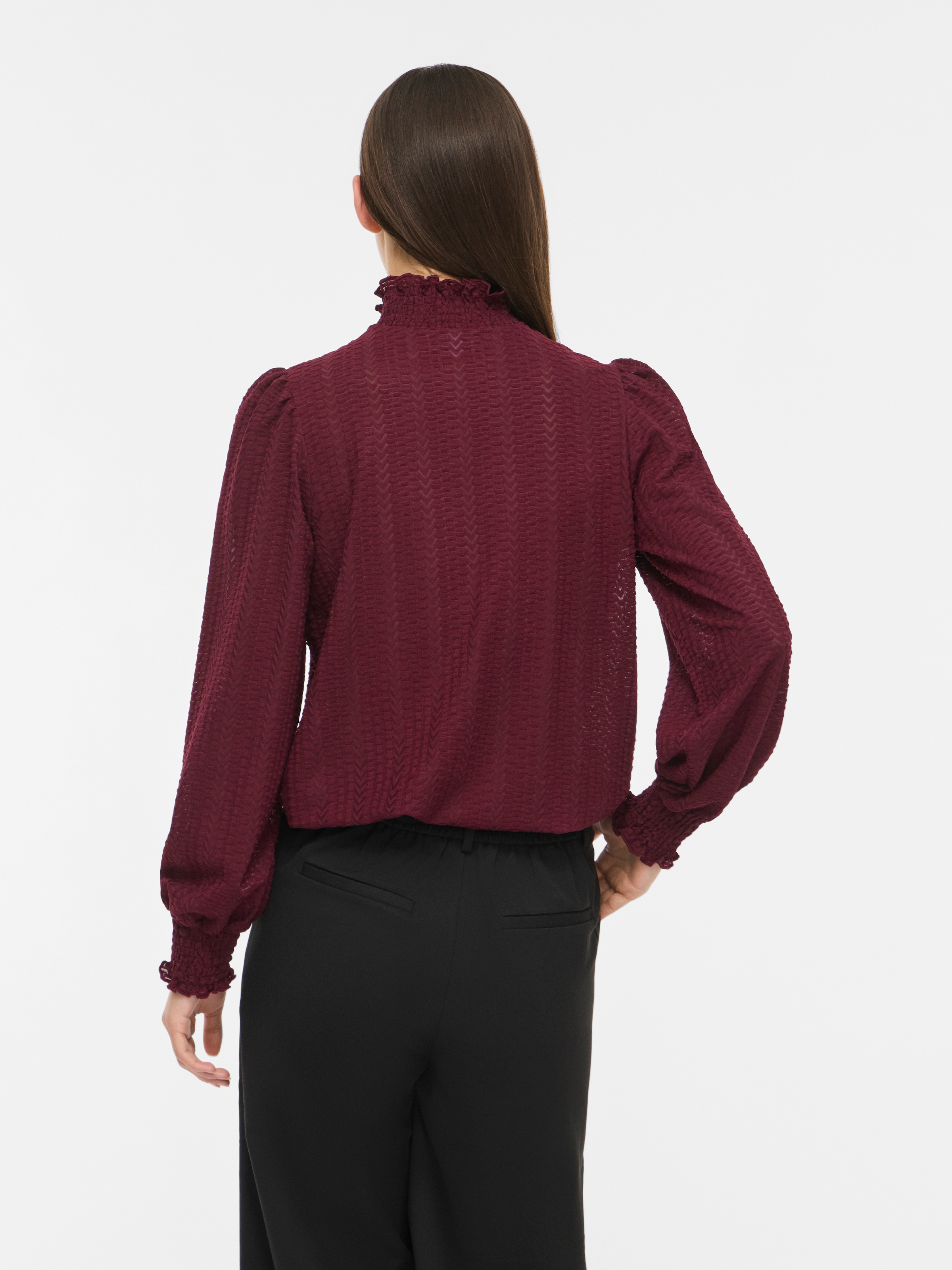 Vila T-shirt à col montant »VILYRI L/S SMOCK TOP - NOOS« mélange de matériaux