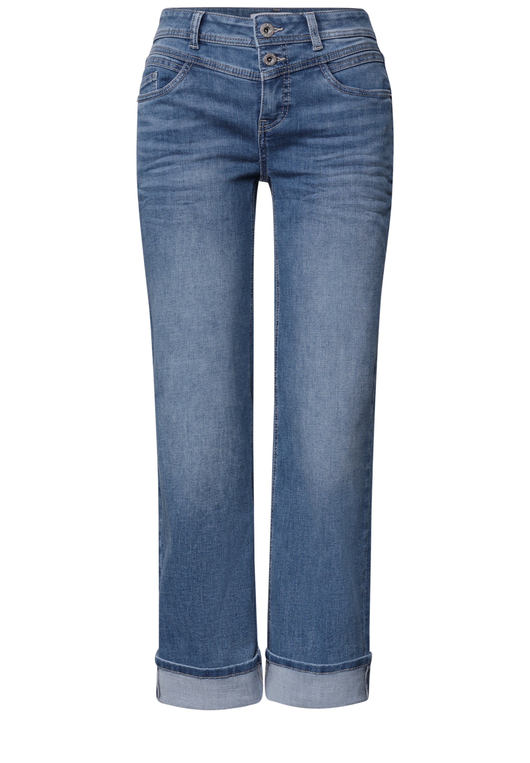 STREET ONE Jeans à 5 poches »Style Amalia« en coupe casual avec revers