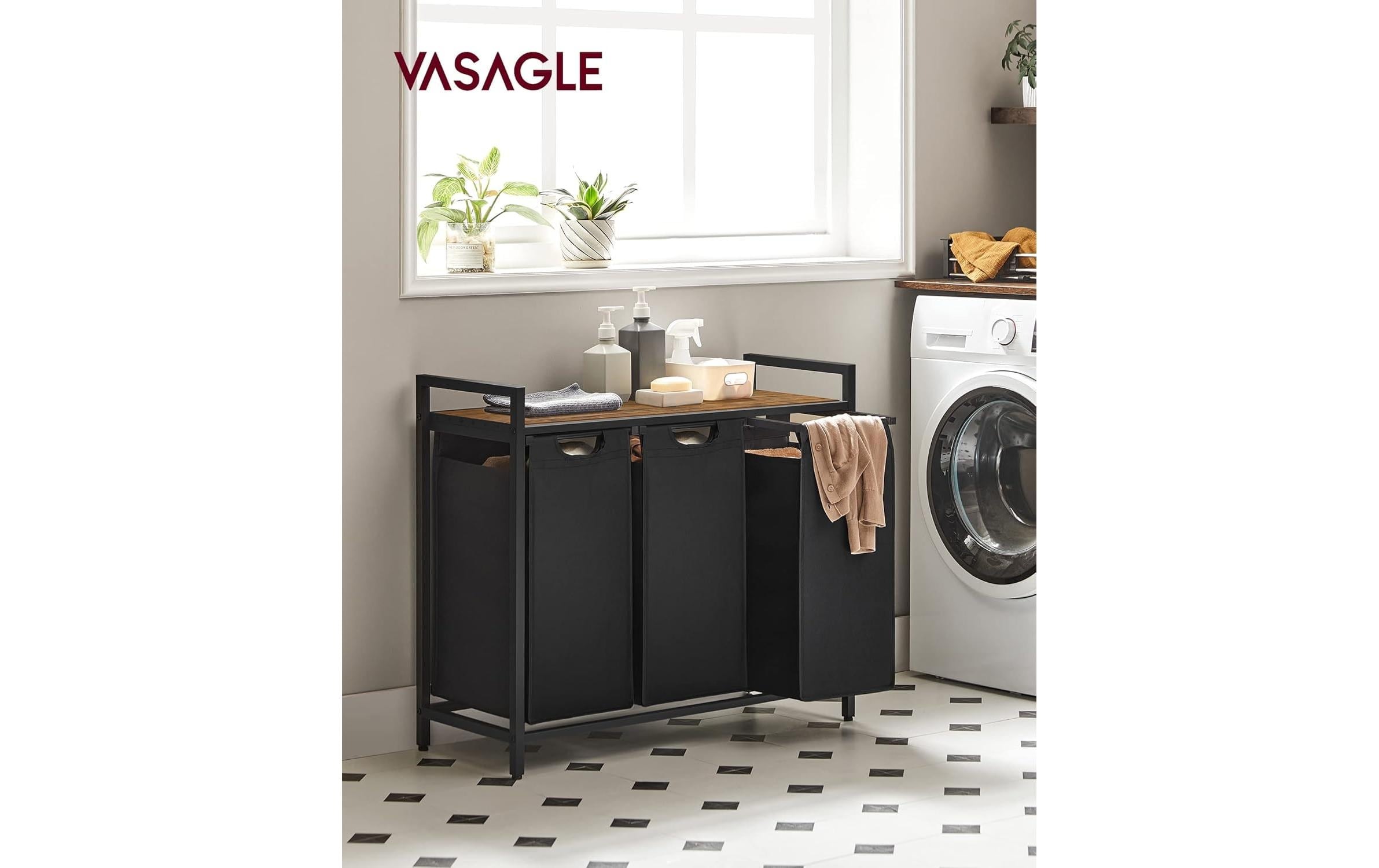 VASAGLE Wäschekorb »mit Ablagen 114 l«