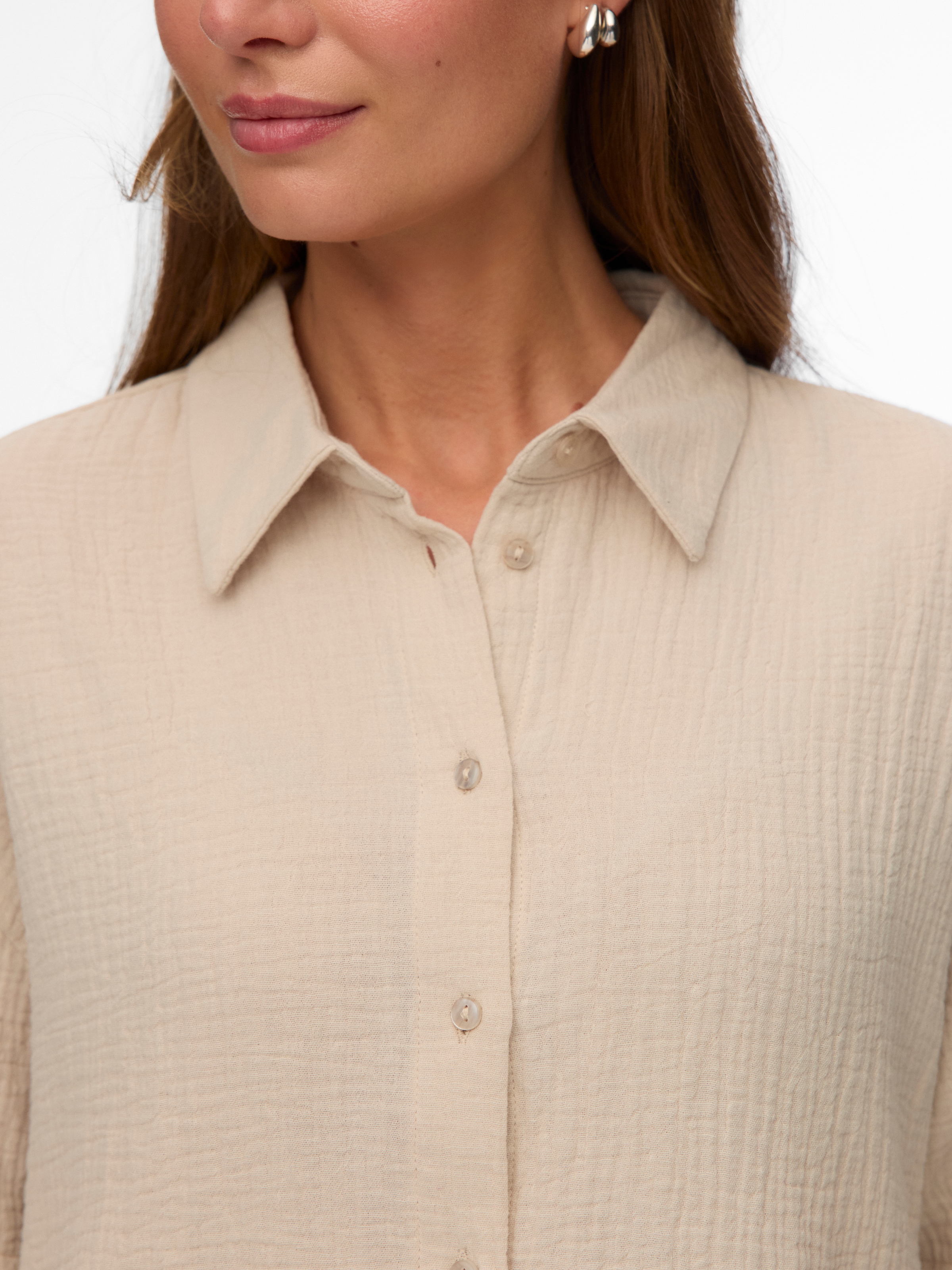 Vero Moda Blouse à manches courtes »VMNATALI SS CROP SHIRT WVN NOOS« coton, forme raccourcie