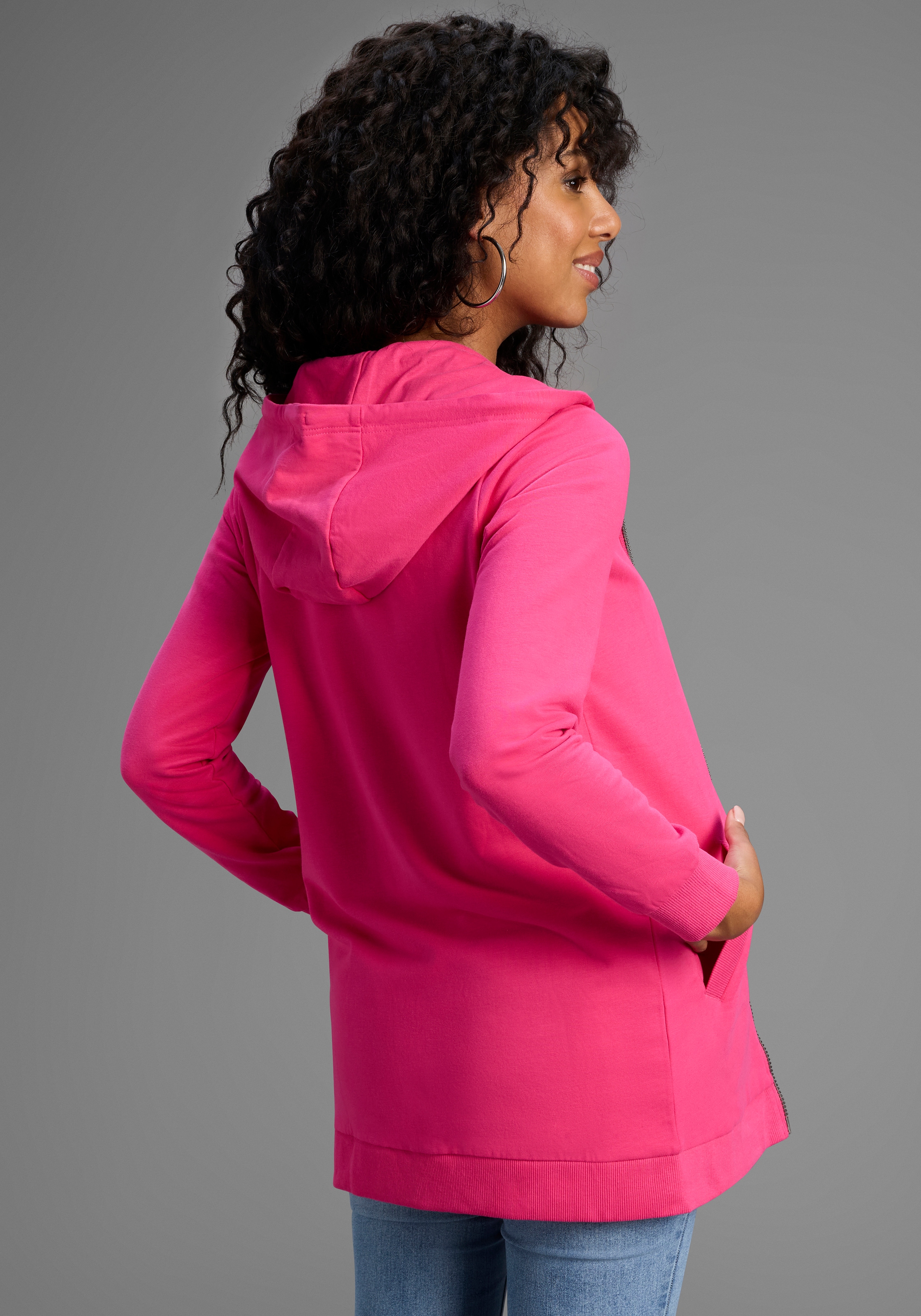 Flashlights Veste sweat in langer Form mit Zipper