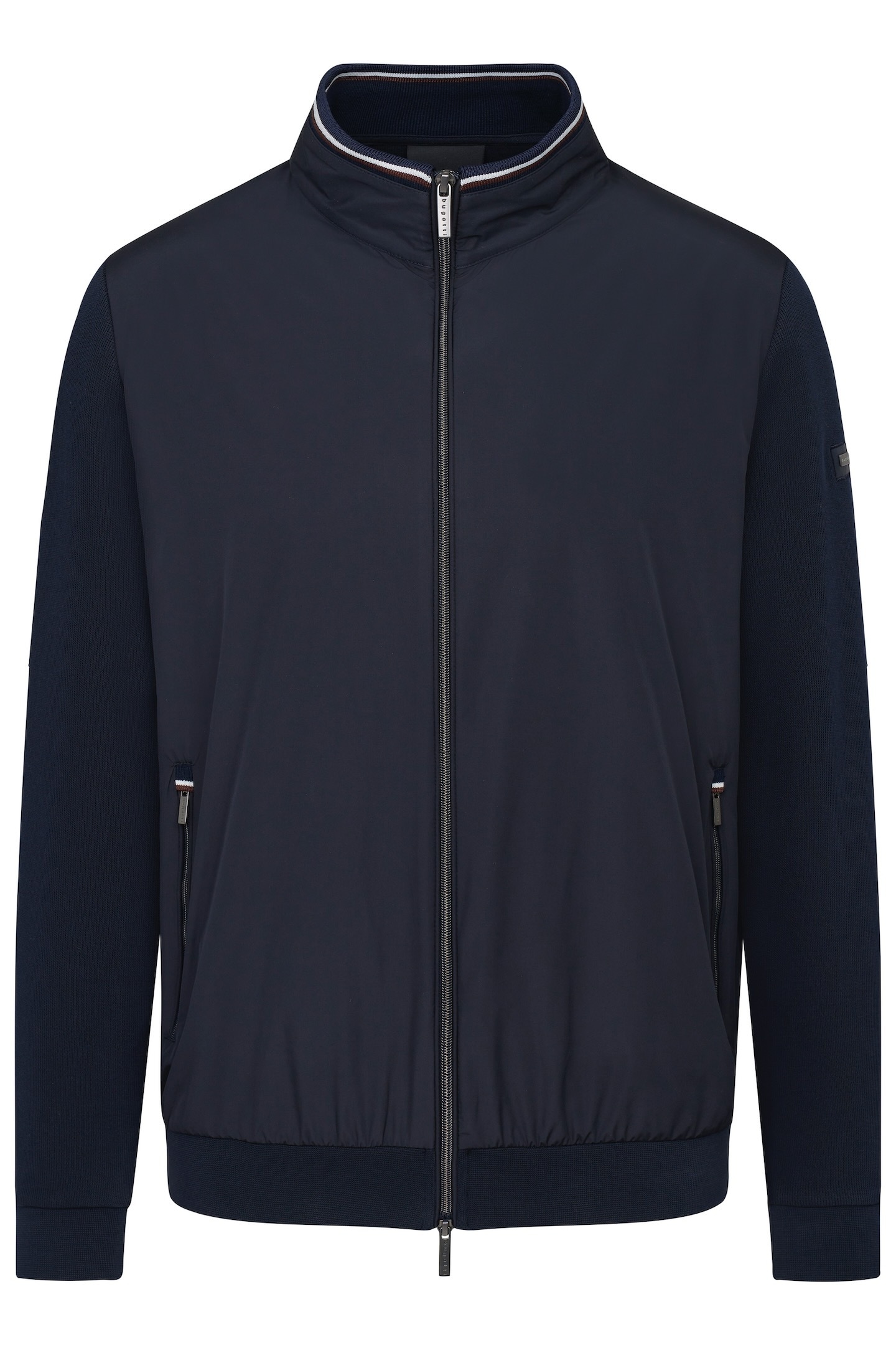 bugatti Sweatjacke mit Reissverschluss und Stehkragen