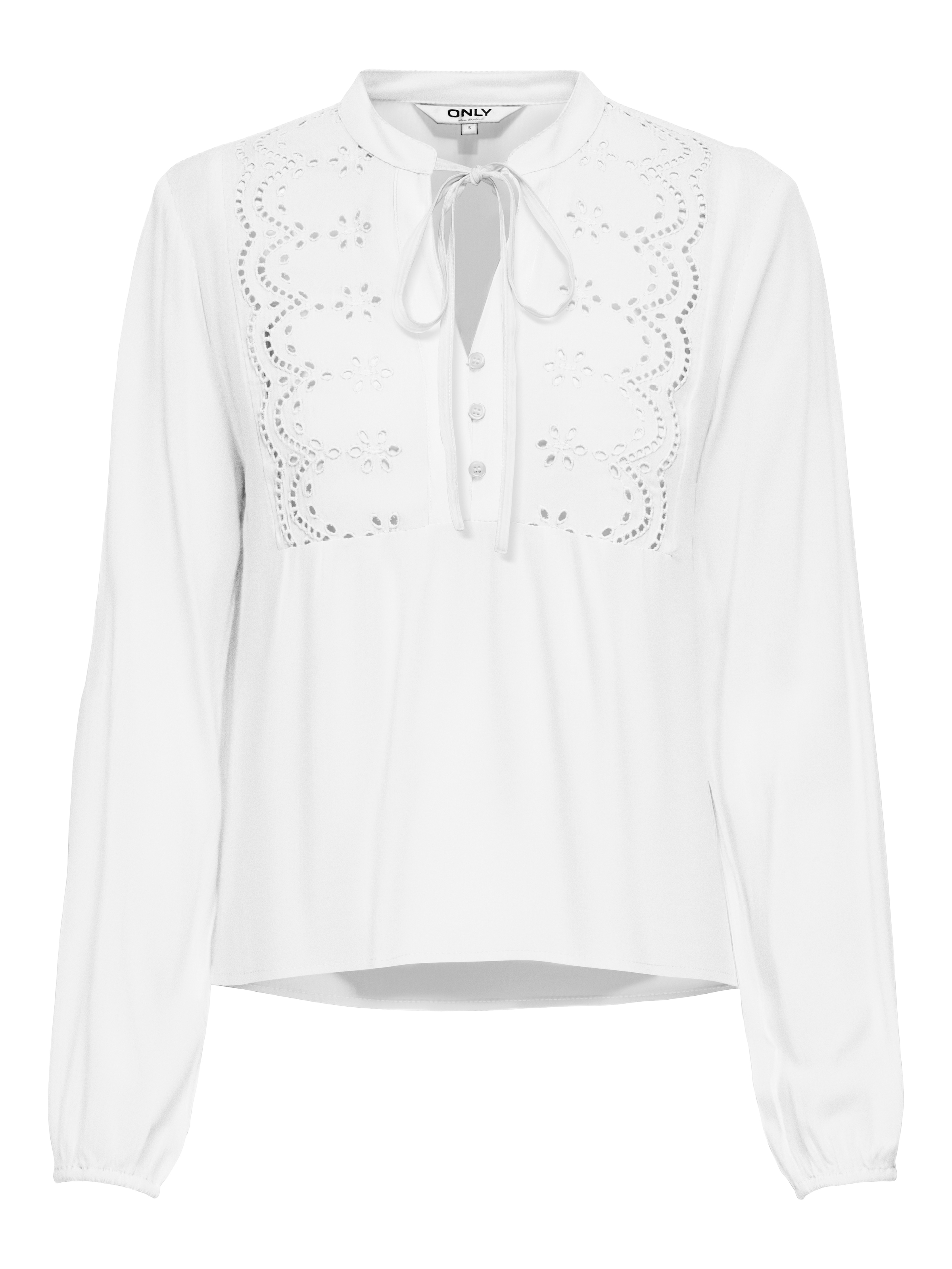 ONLY Blouse à manches longues »ONLLENNYO LS EMBROID V-NECK TOP NOOS WVN«