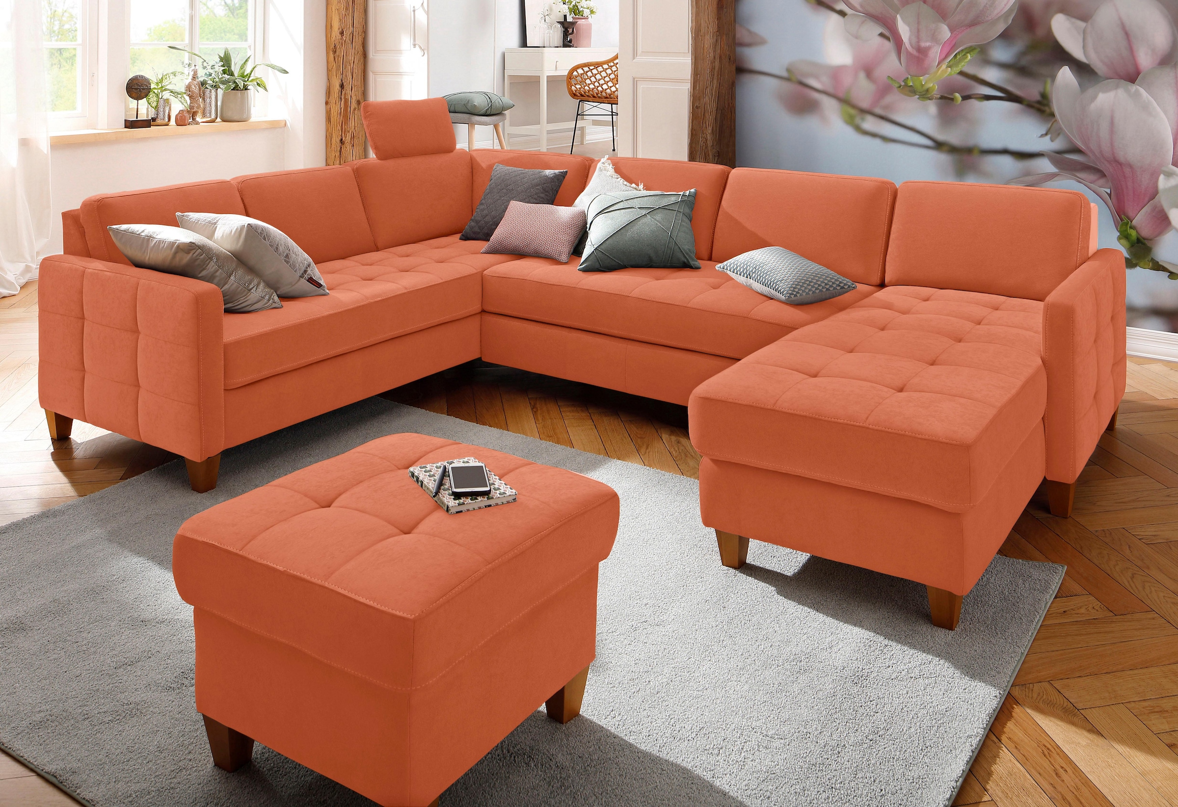 Home affaire Paysage de salon »Earl U-Form« wahlweise auch mit Bettfunktion oder Bettfunktion mit Bettkasten