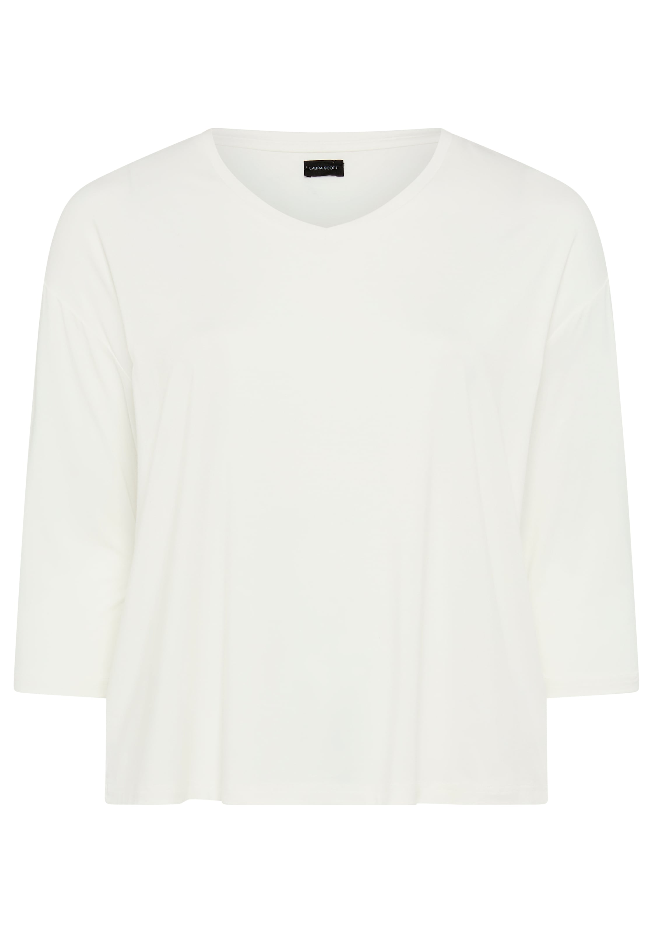 Laura Scott CURVE 3/4-Arm-Shirt mit V-Ausschnitt und lockerer Passform – GROSSE GRÖSSEN
