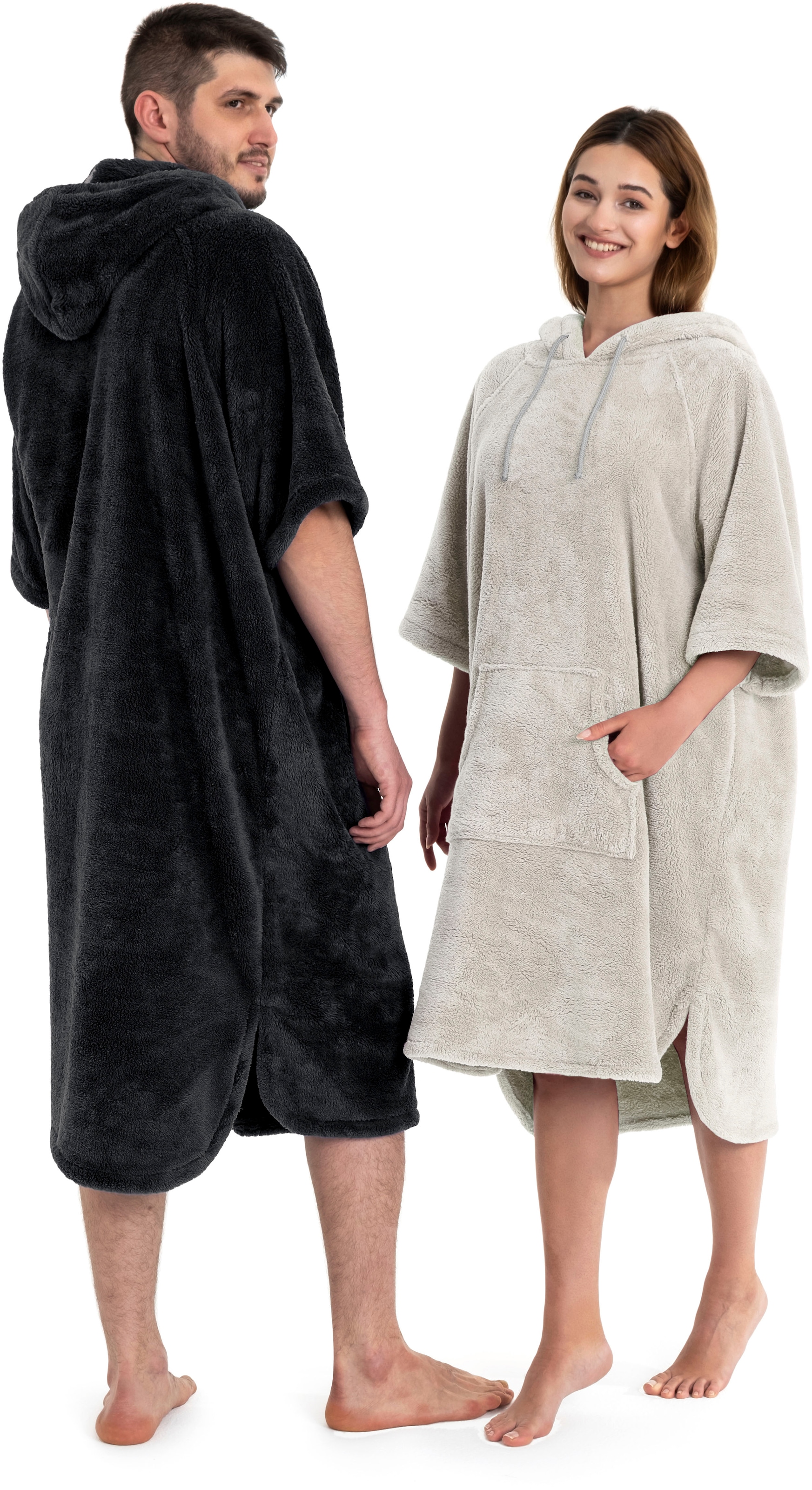 my home Badeponcho »Lillou, Surfponcho ideal für Sauna, Spa & im Urlaub« 1 Stk. weich und kuschelig, plüsch, Fleece, Unisex, für Damen und Herren
