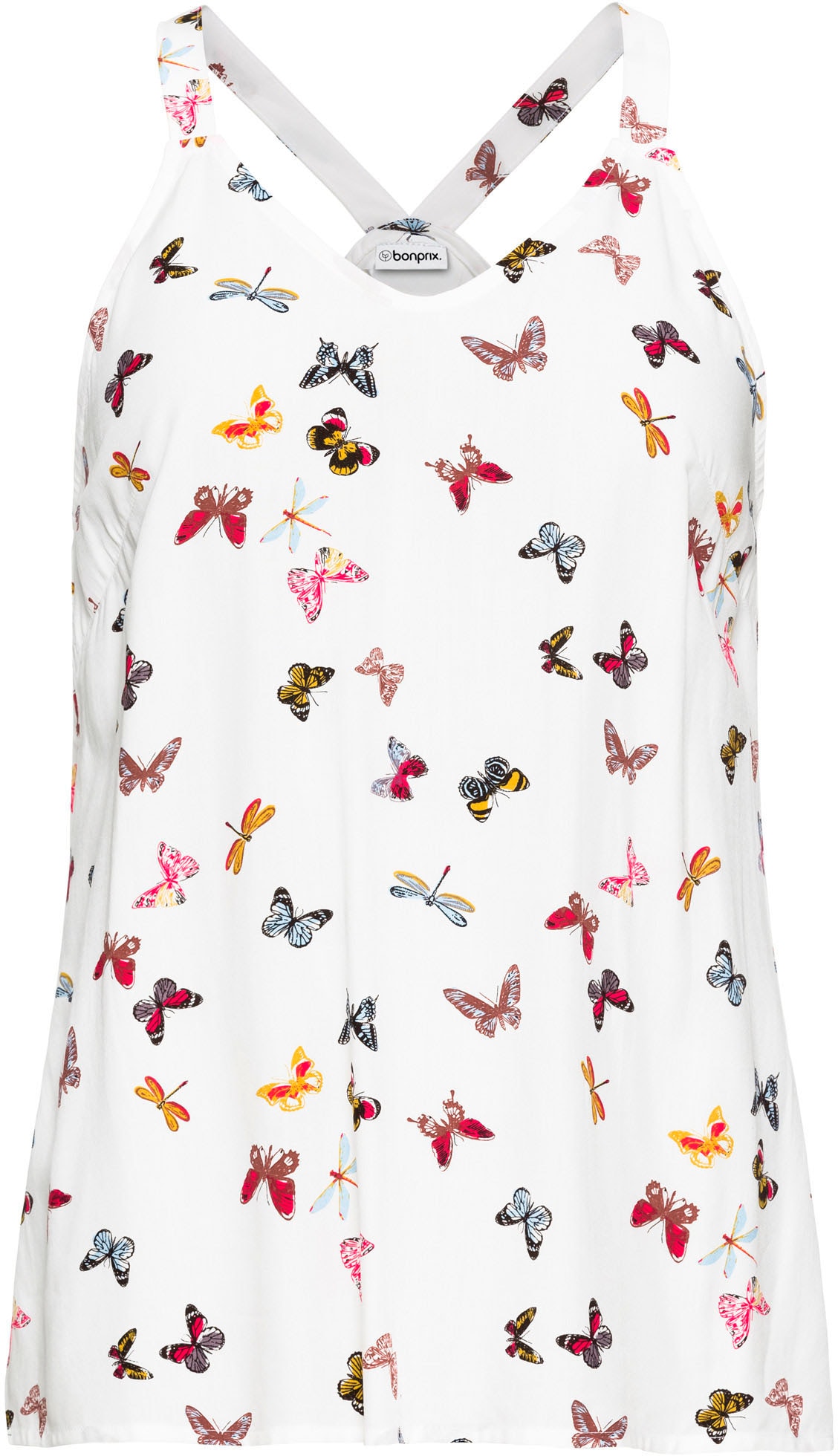 bonprix Top chemisier A-Linie, ausgestellter Saum, originelle Rückenlösung