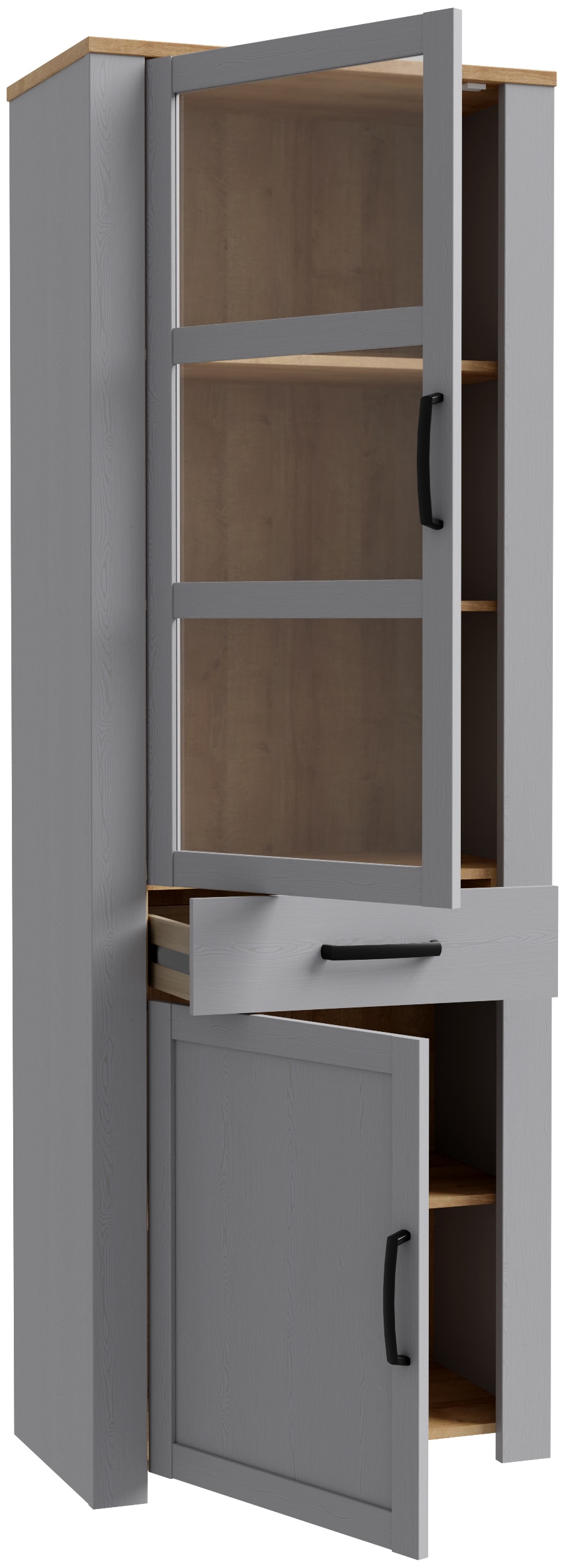 FORTE Buffet haut »Bohol, Vitrine, 1 Glastüre,1 SK, 1 Türe« Largeur 71 cm