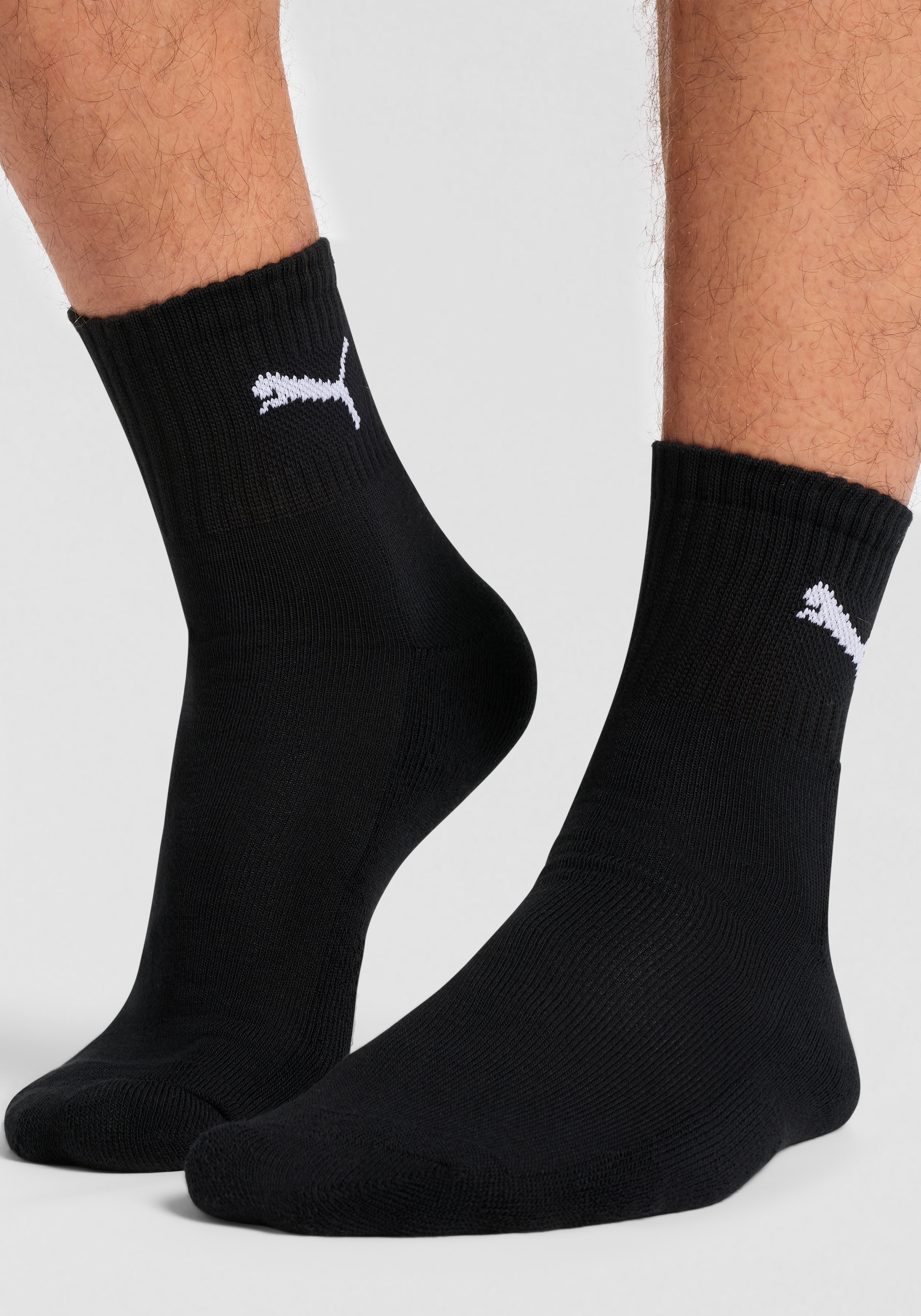 PUMA Chaussettes de sport »short crew« 3 Couple tlg. gepolsterte Frottee-Sohle, atmungsaktiv