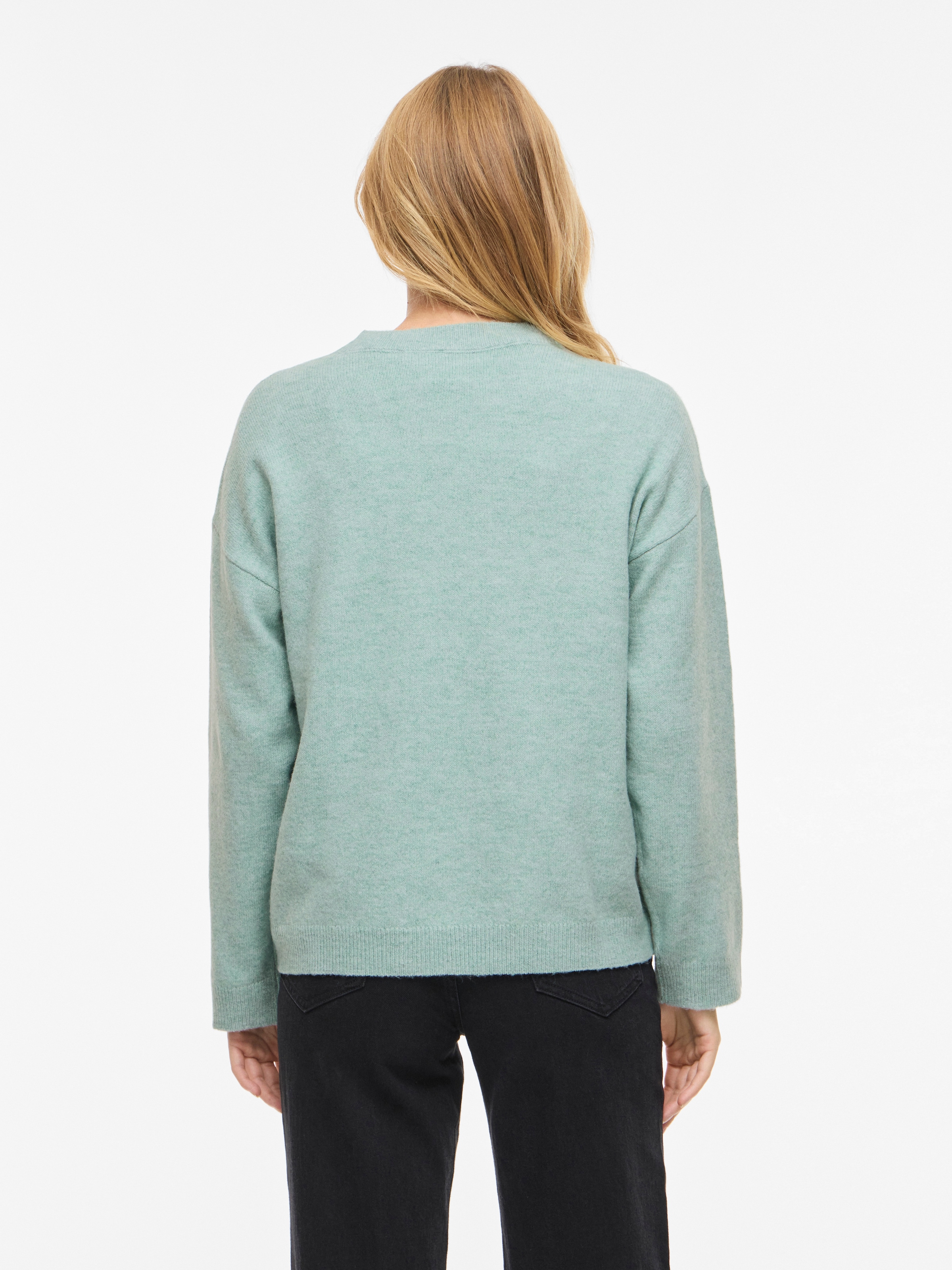 Vila Strickpullover »VILIGA L/S O-NECK KNIT TOP - NOOS« Materialmix, relaxed fit