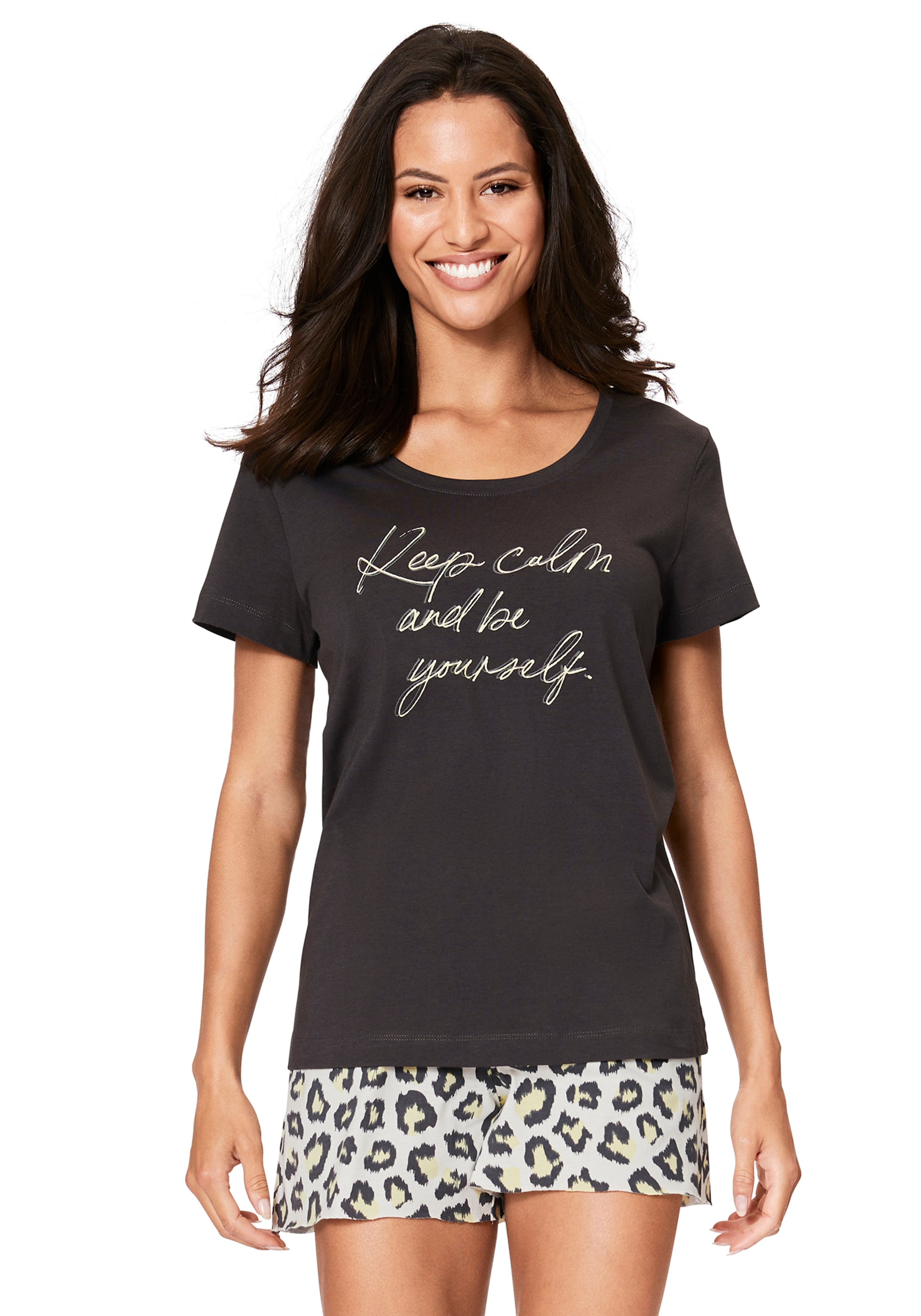 Vivance Dreams Pyjama Packung, 3-teilig,  mit Leo-Print