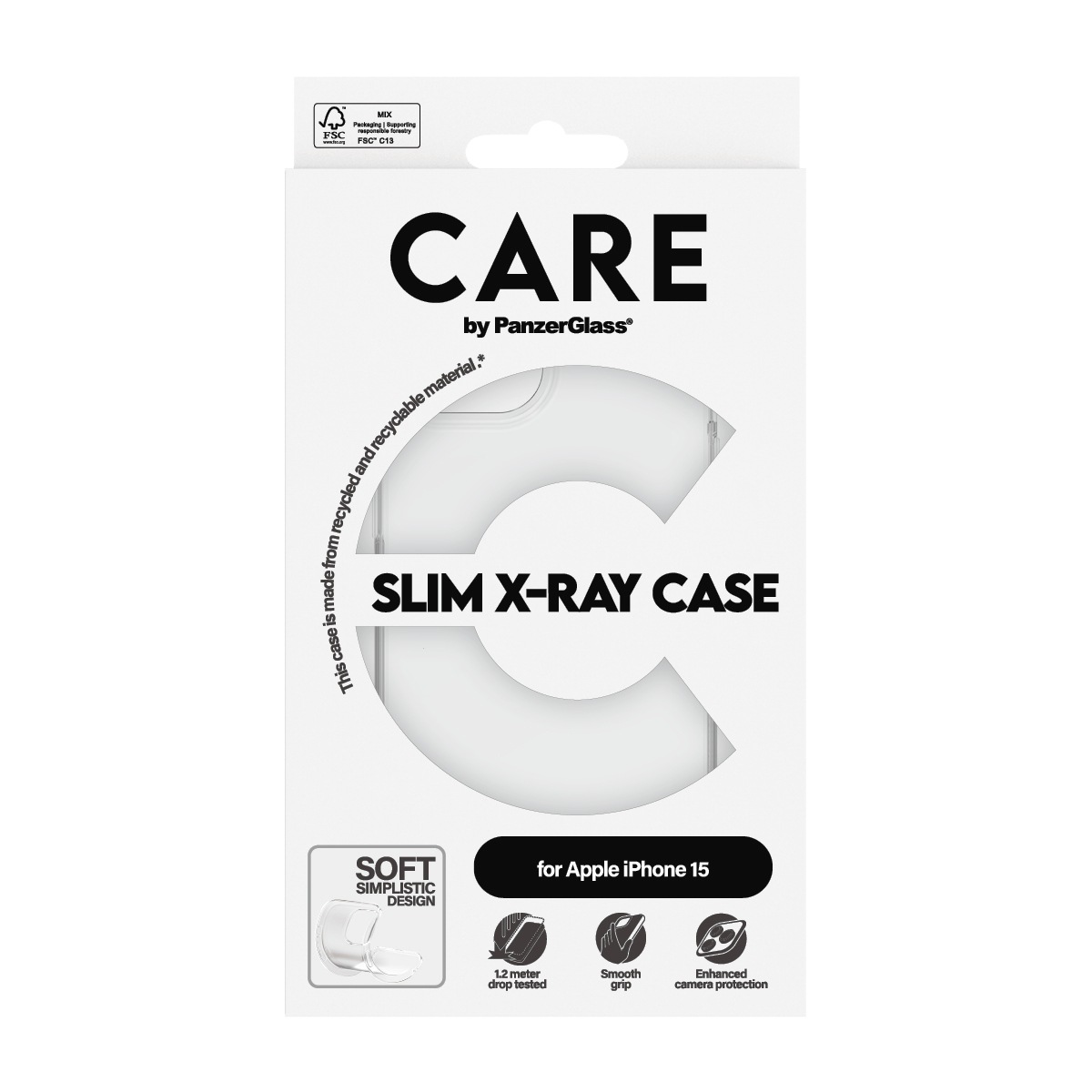 CARE by PanzerGlass Housse pour téléphone portable »Slim X-Ray Case für Apple iPhone 15 Fashion X-Ray Soft« Backcover, Schutzhülle, Handyschutzhülle, Case, Schutzcase, stossfest