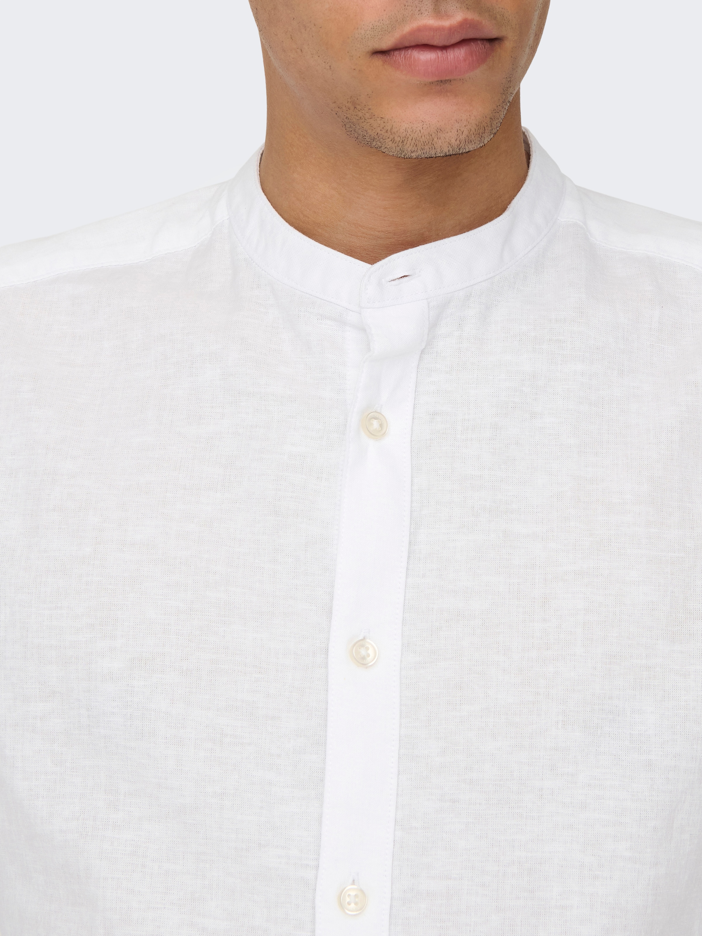 ONLY & SONS Langarmhemd »ONSCAIDEN LS SOLID LINEN MAO SHIRT NOOS«