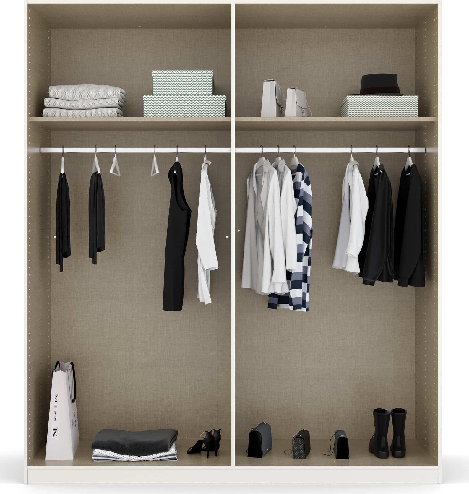 rauch Drehtürenschrank »Kleiderschrank Schrank Garderobe Ankleide HOMEY BY QUADRA SPIN« Breiten: 181/226/271 cm, Höhe 210 cm,  mit Grifflaschen aus weichem, cognacbraunem Leder