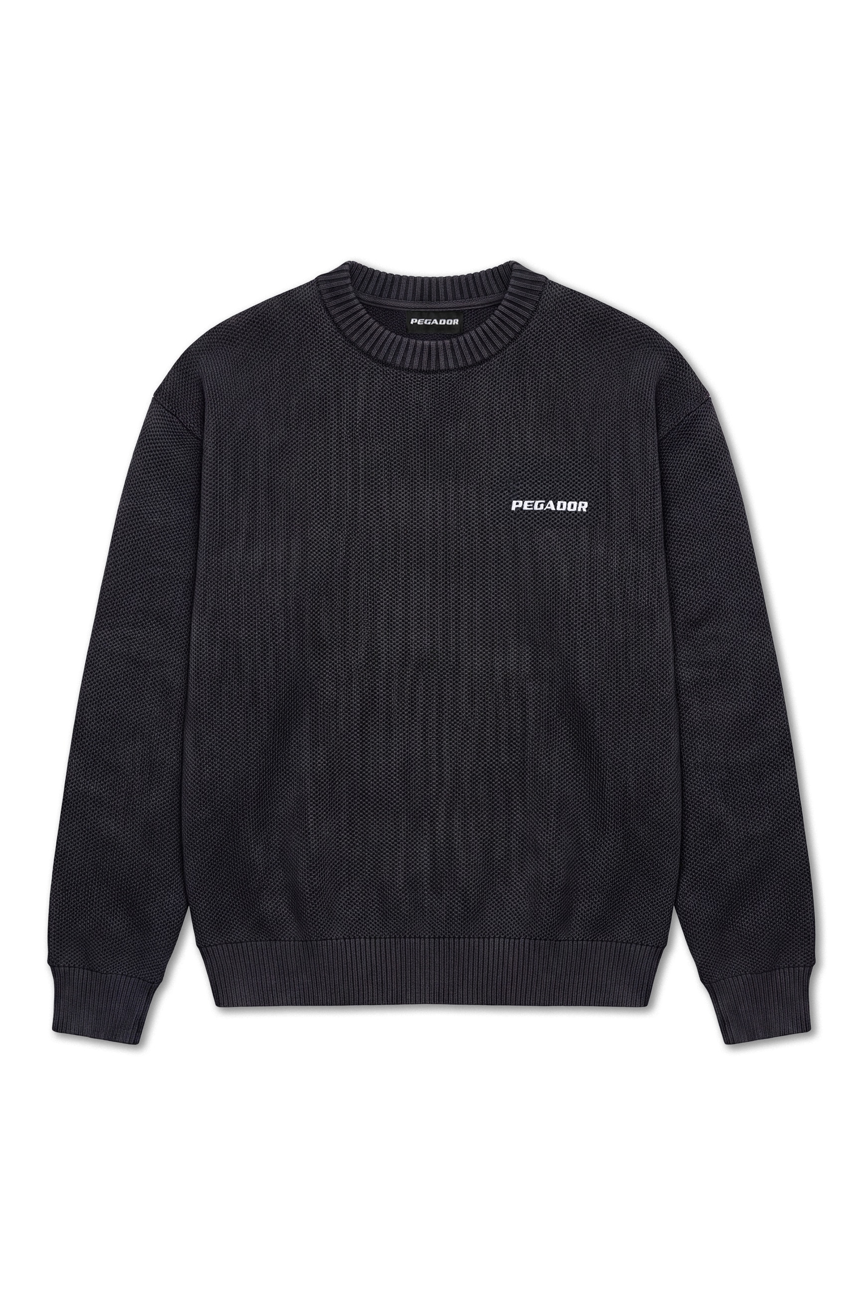 PEGADOR Pull à col rond »Logo Oversized Knit Sweater« mélange de coton, oversize