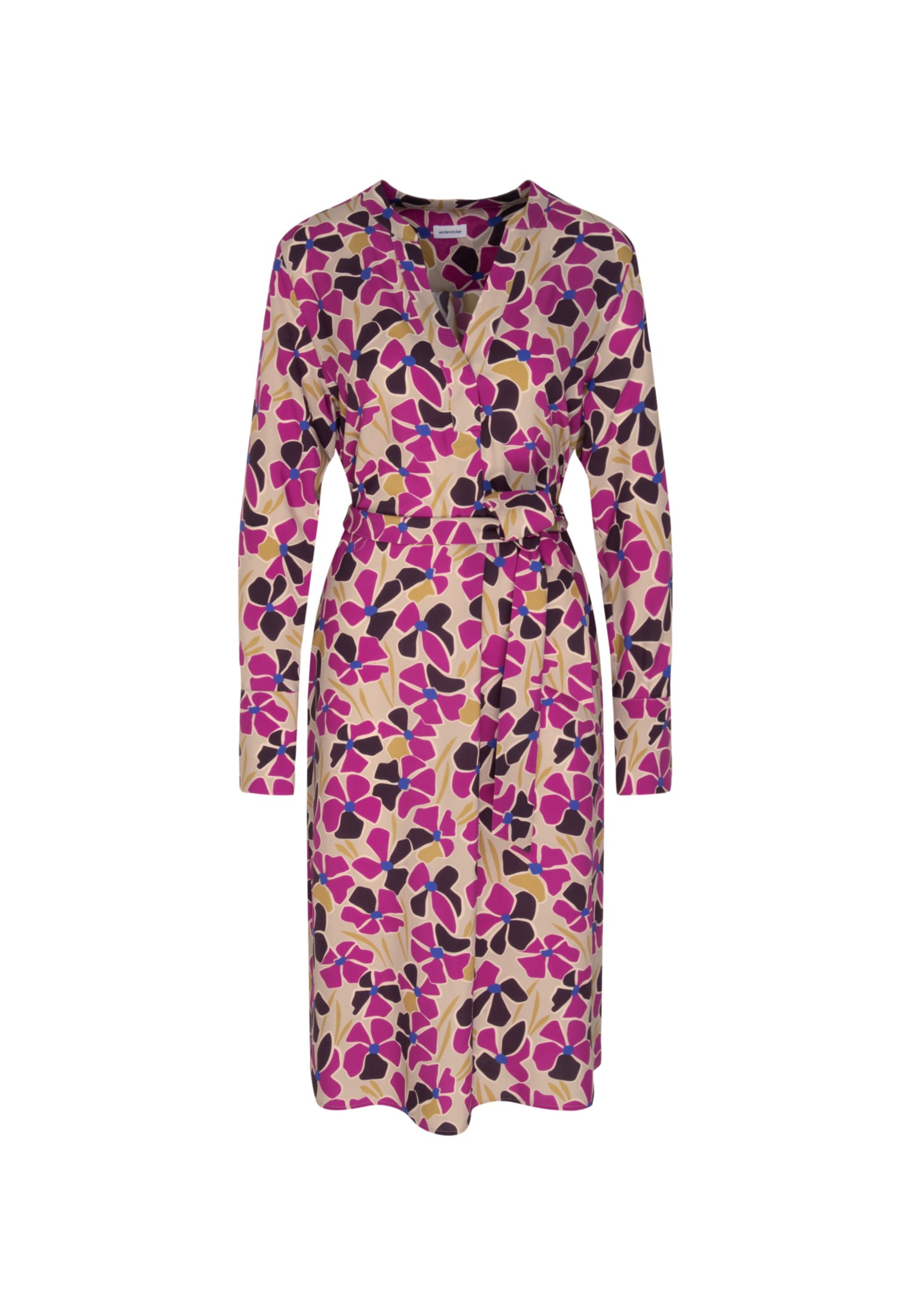 seidensticker Sommerkleid »Schwarze Rose« Langarm Kragen Druck