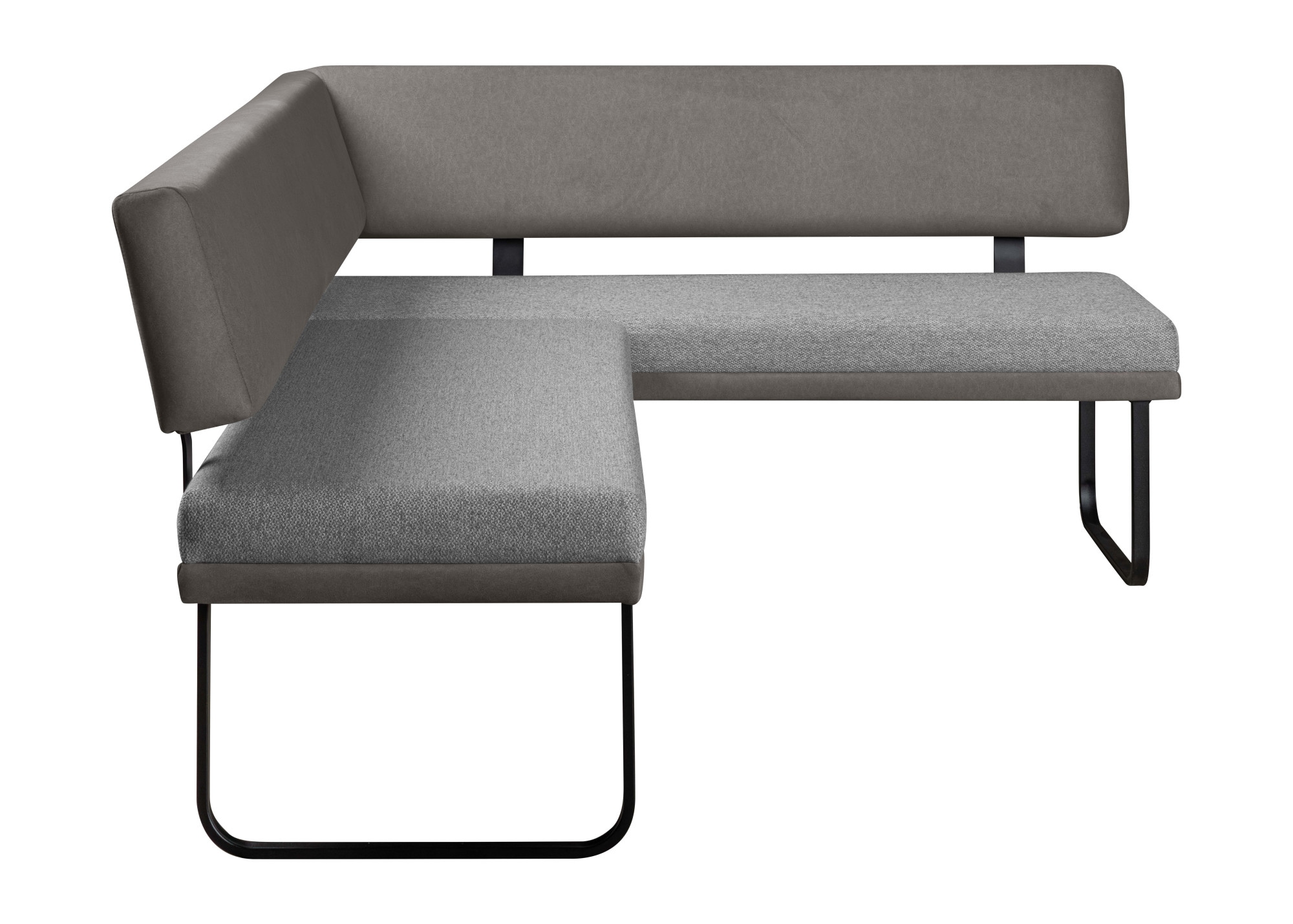 GOODproduct Eckbank »Gabi Esszimmerbank, Bank, Küchenbank, Polsterbank« Gestell aus matt-schwarzem Flachmetall, stabil, 2-Stoff-Design