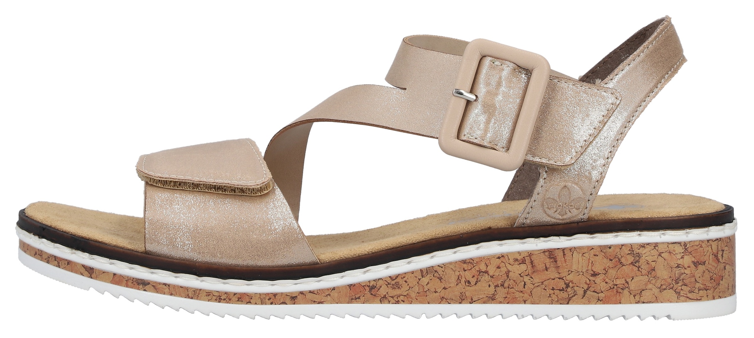 Rieker Riemchensandale  Sommerschuh, Sandalette, Keilabsatz, mit asymmetrischem Riemchen
