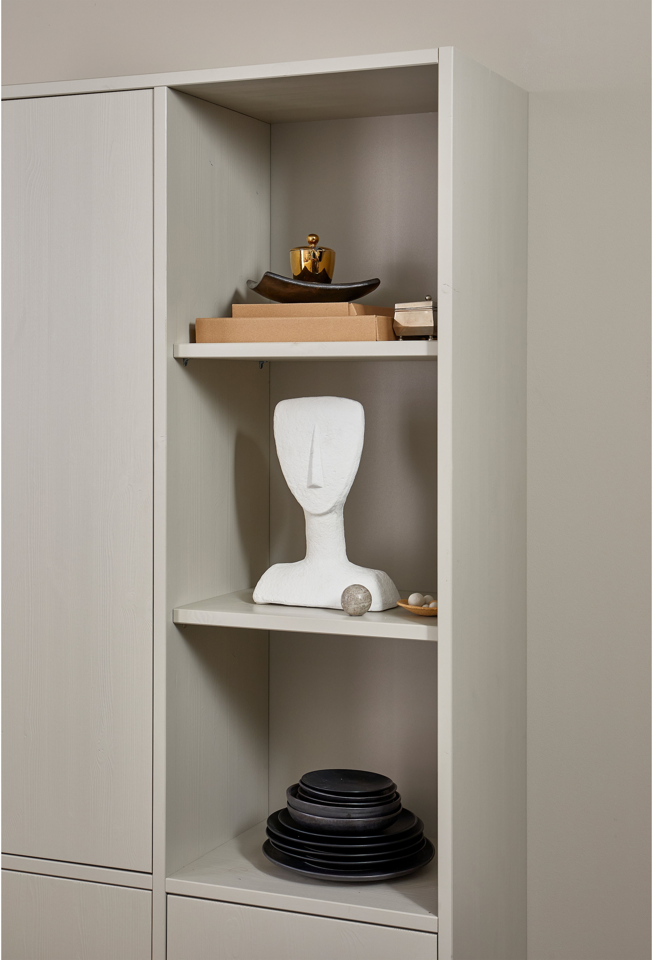 WOOOD Mehrzweckschrank »Merel FSC® Massivkiefer und Druckmechanismus B 100 x T 39,5 x H 200 cm« Tragkraft 10 kg pro Einlegeboden, einfach zu montierbar, Pfleigleicht