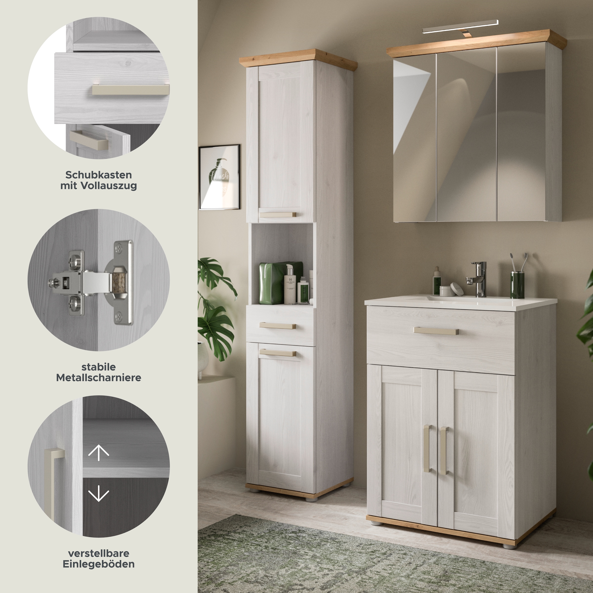 welltime Ensemble de meubles de salle de bain »COSENZA« 4 cuis tlg.