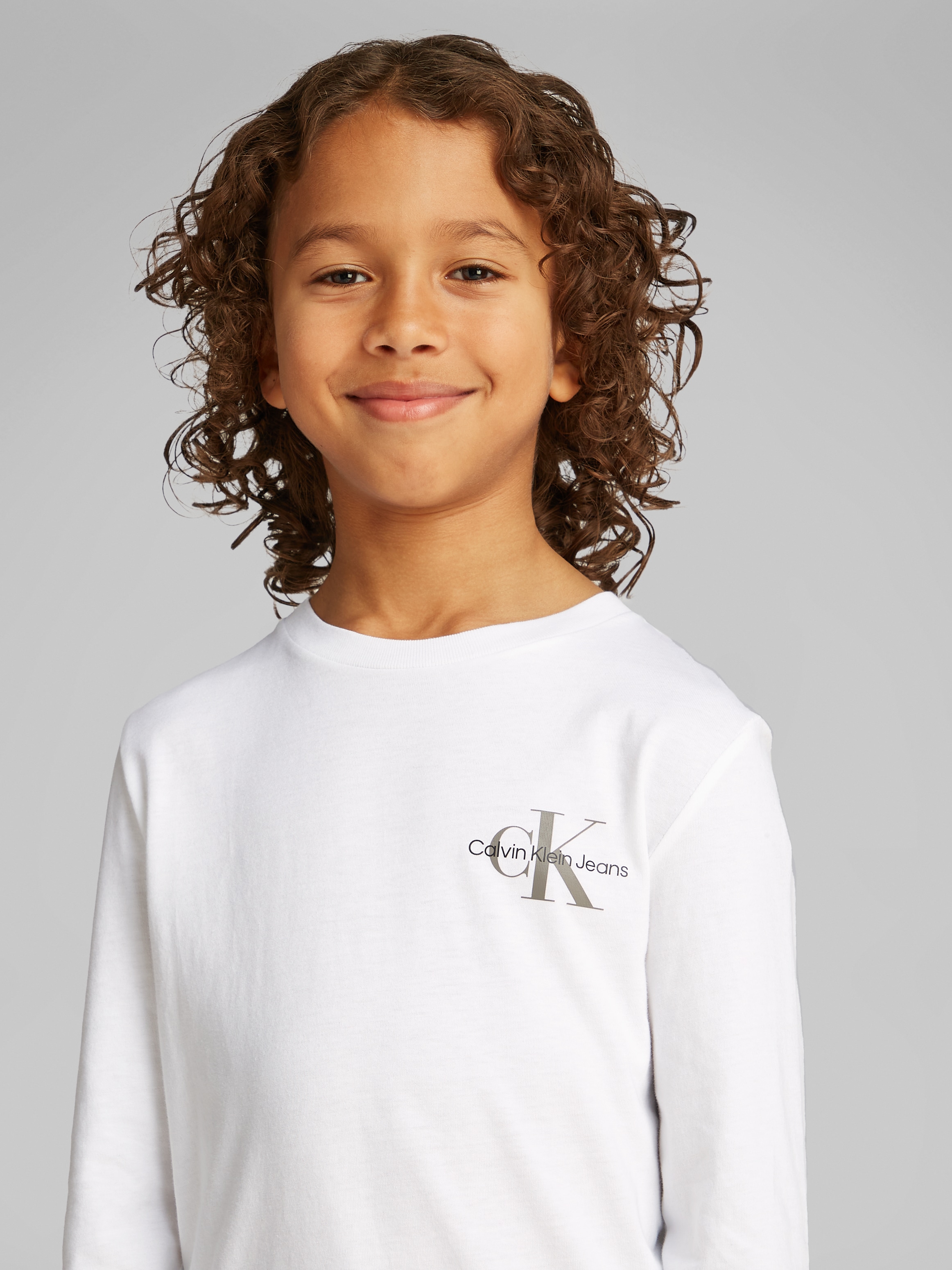 Calvin Klein Jeans Langarmshirt »Chest Monologo Ls T-Shirt« für Kinder bis 16 Jahre und mit Logoschriftzug