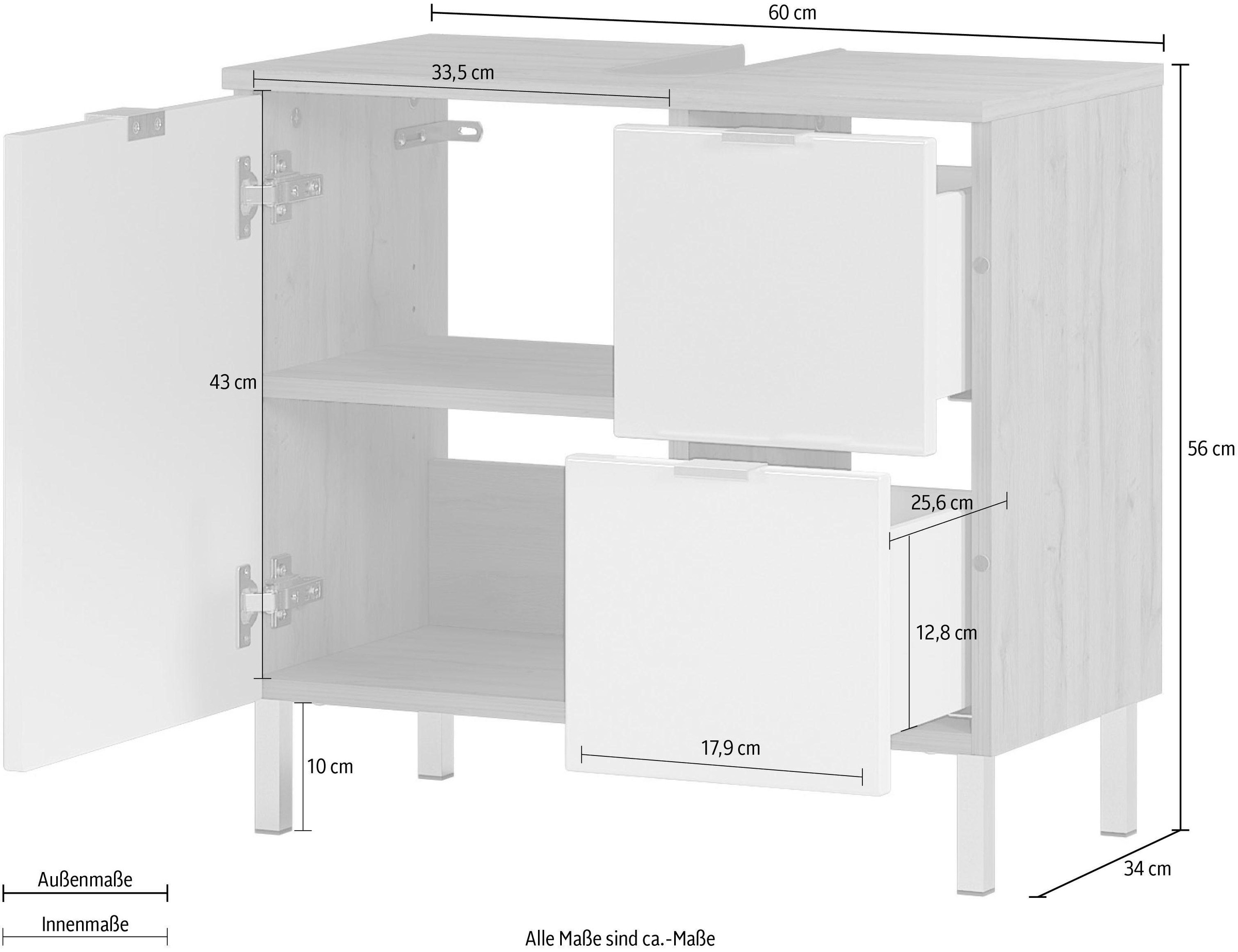 GERMANIA Waschbeckenunterschrank »GW-Mauresa« in 2 Breiten, mit Schublade (+ Klappe), Soft-Close, Made in Germany