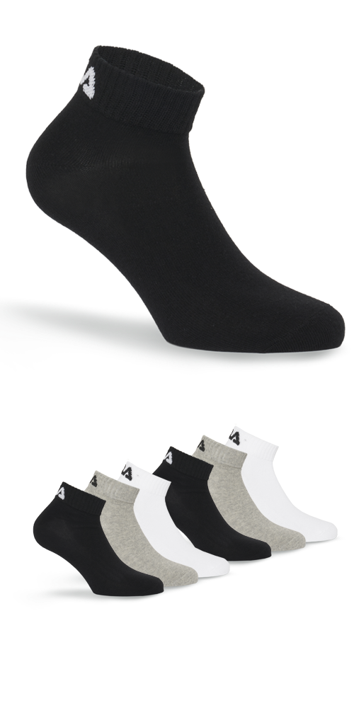 Fila Chaussettes courtes »UNISEX INVISIBLE PLAIN SOCKS« 6 paires, 6 cuis tlg. mélange de coton, bord-côtes, couture plate aux orteils