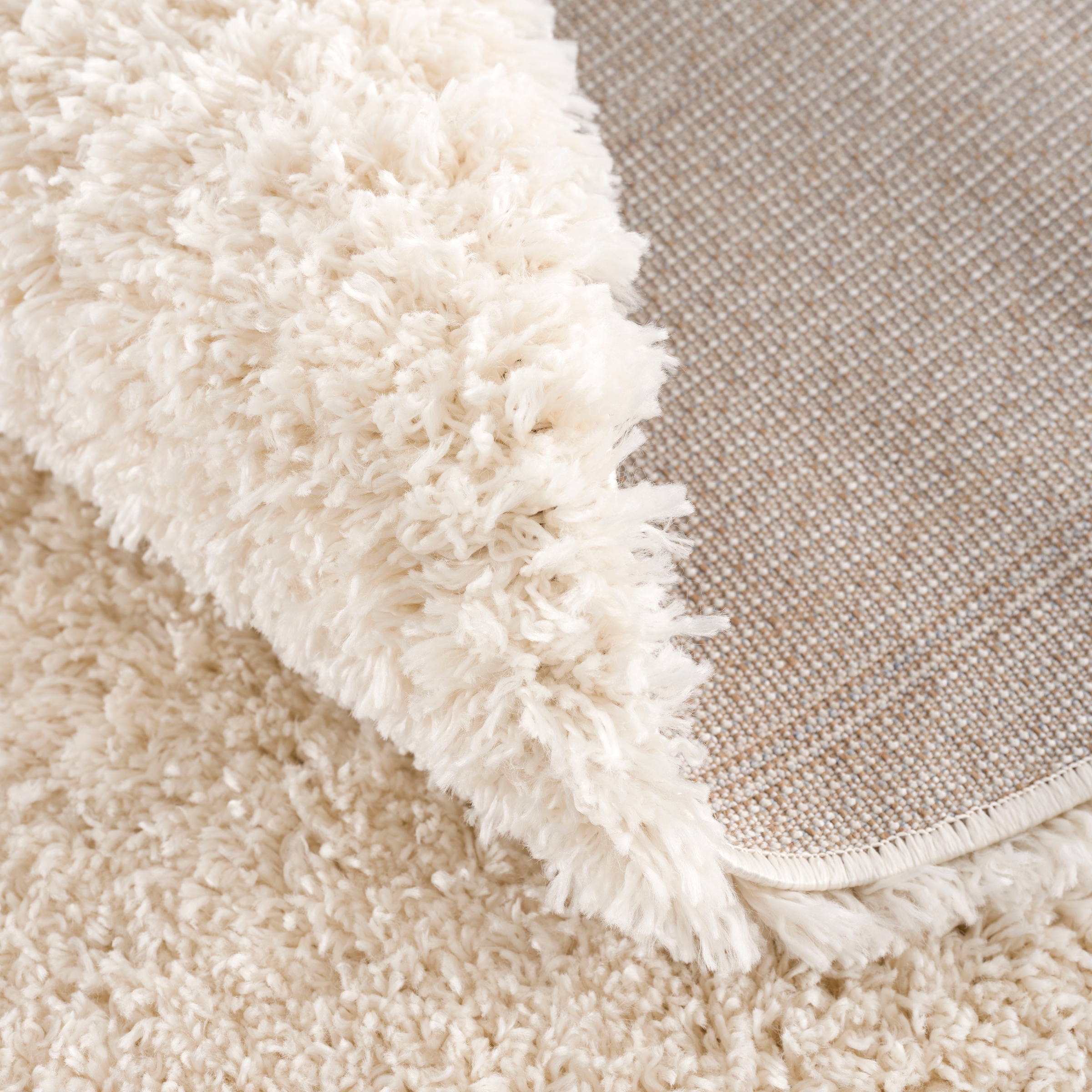 Sanat Tapis à poils longs »Porto« Rond 45 mm Höhe Wohnzimmer, Langflor, Shaggy Teppich