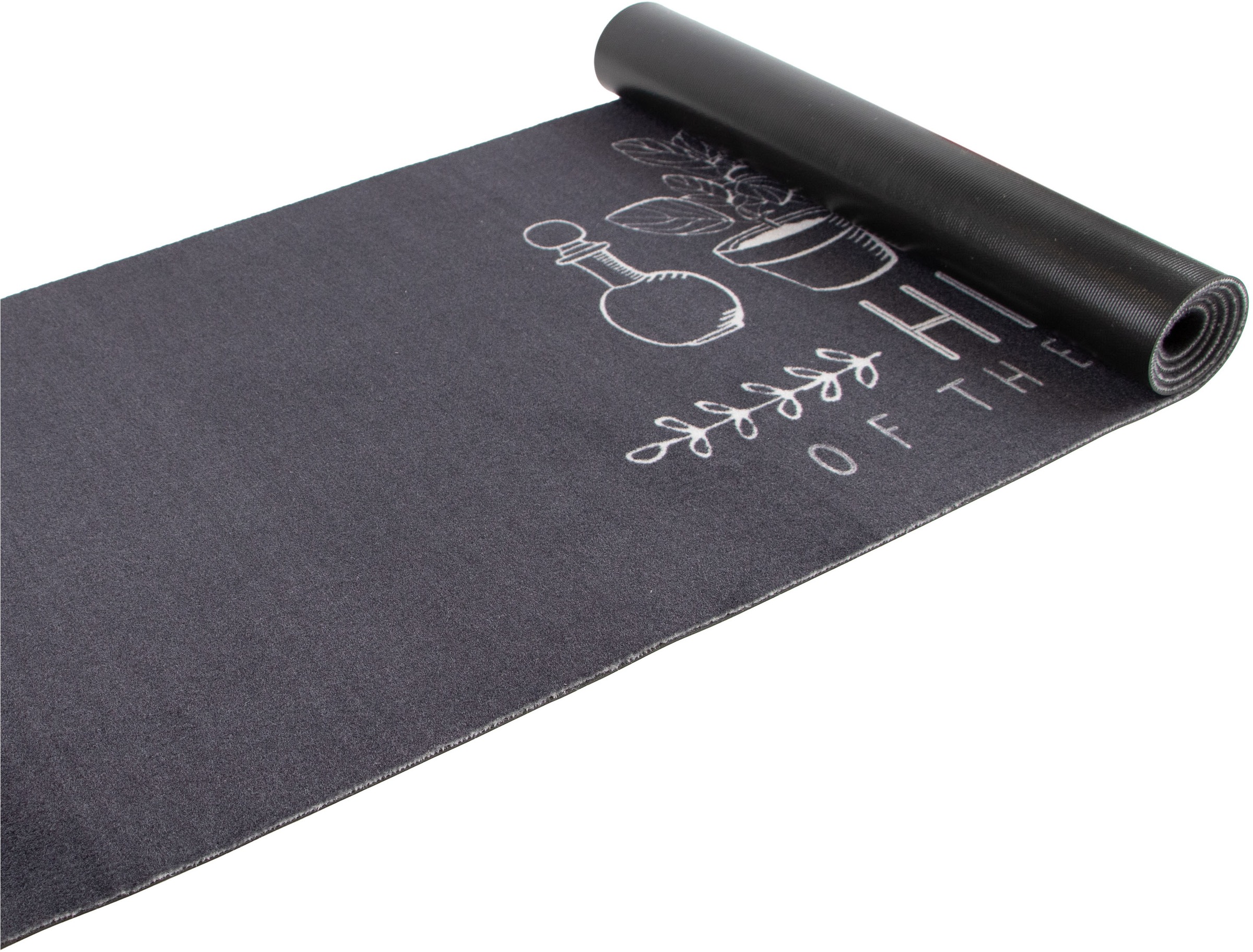 Primaflor-Ideen in Textil Chemin de cuisine »HEART OF THE KITCHEN, Made in Belgium« Rectangulaire 6,5 mm Höhe mit Schriftzug, Grösse 50x150 cm, rutschhemmend