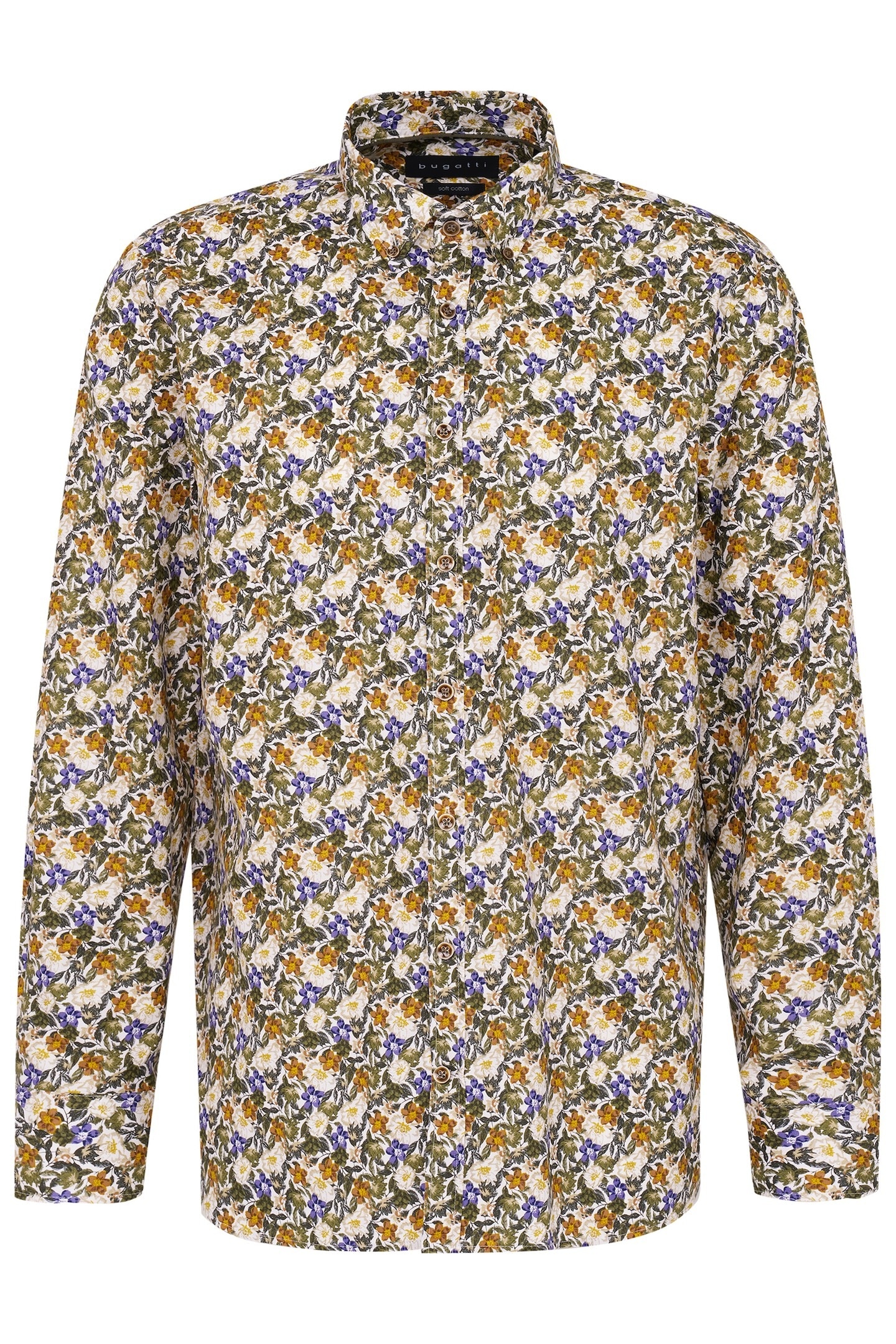 bugatti Chemise à manches longues mit Button-Down-Kragen