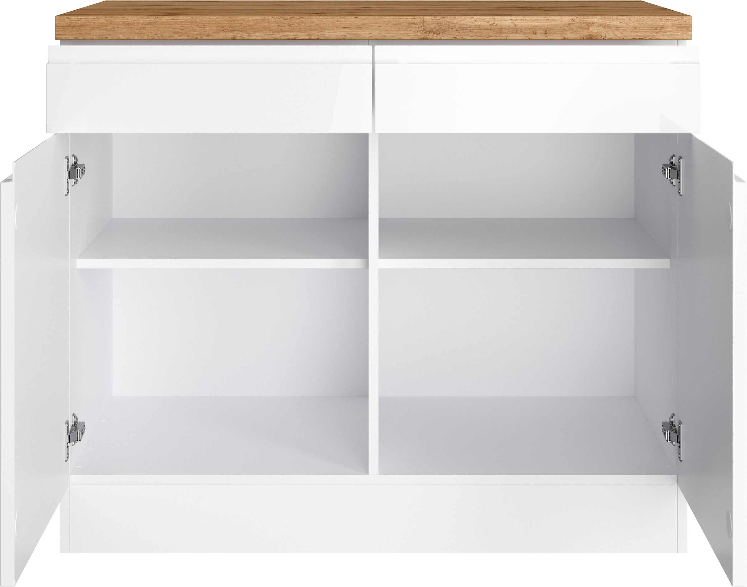 KOCHSTATION Unterschrank »KS-Virginia,neu in verbesserter Ausführung« Stauraum, Softclose, mit CPL-Arbeitsplatte,  Breite 100 cm, 2 Türen, Soft-Close-Funktion