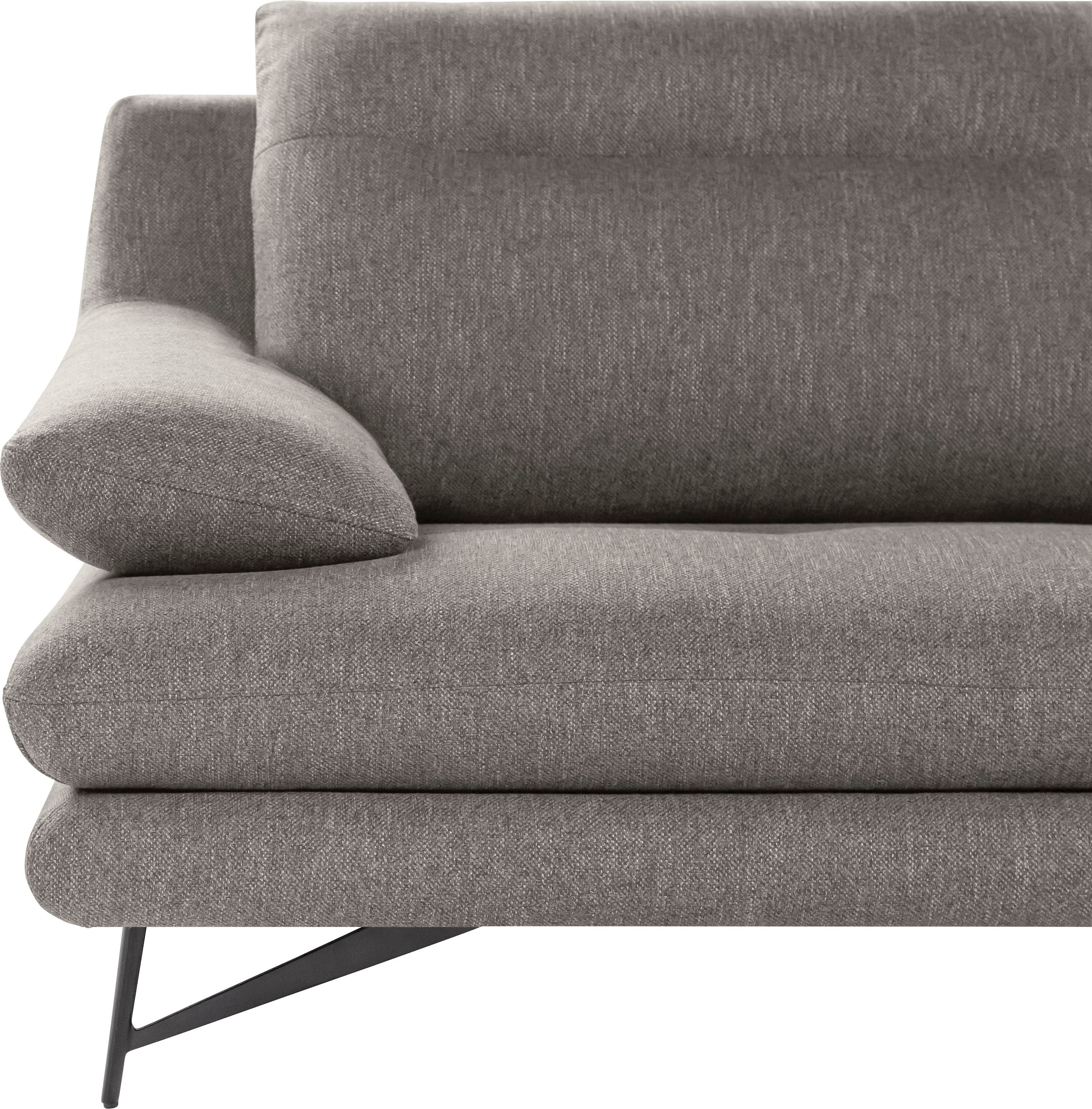 CALIA ITALIA 2,5-places »Cezanne, elegant und bequem, aufwendige Detailverarbeitung« en tissu structuré, réglage de la profondeur d'assise en option