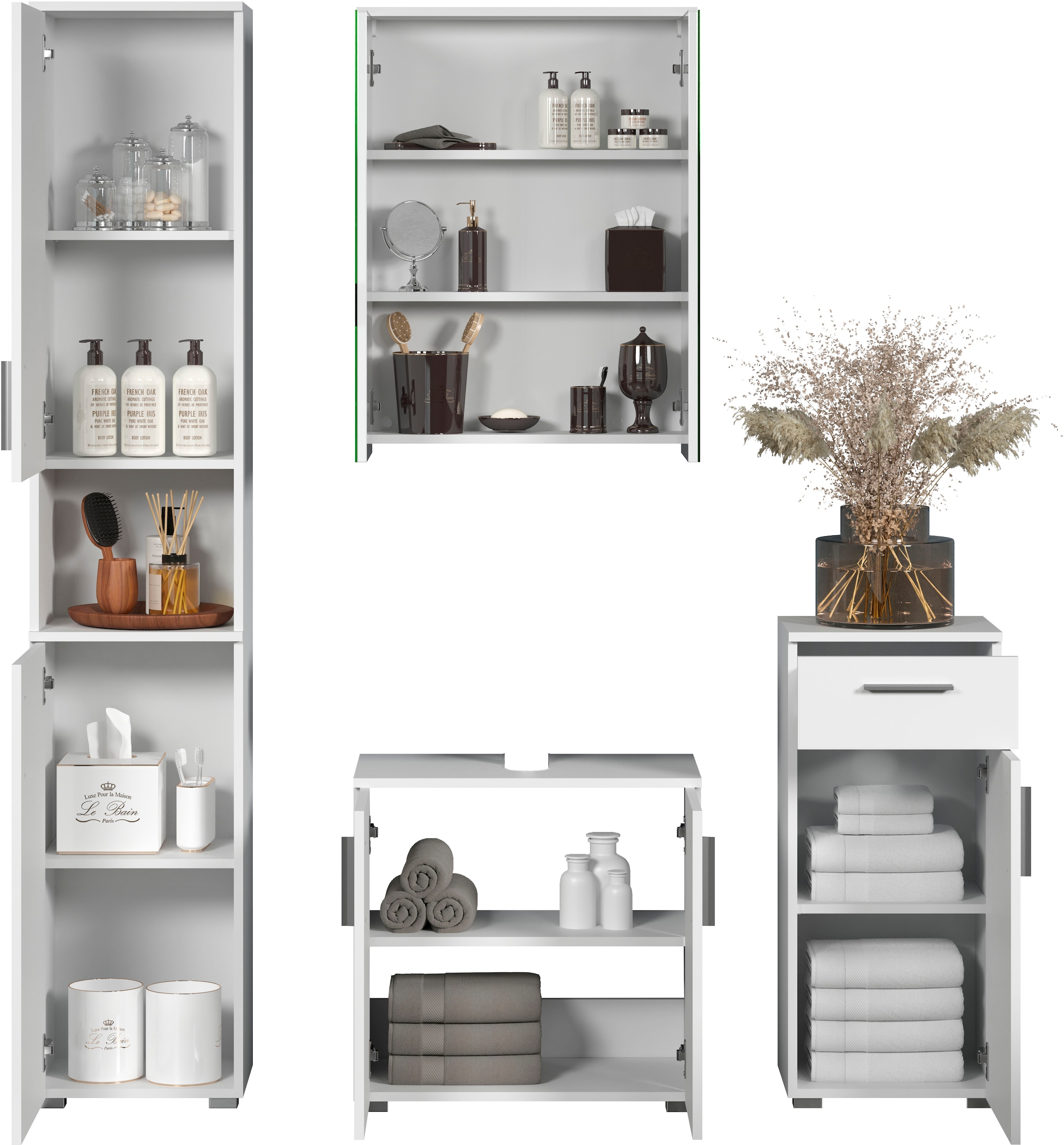 welltime Badezimmer-Set »Prag« Set, 4 Stk. tlg.