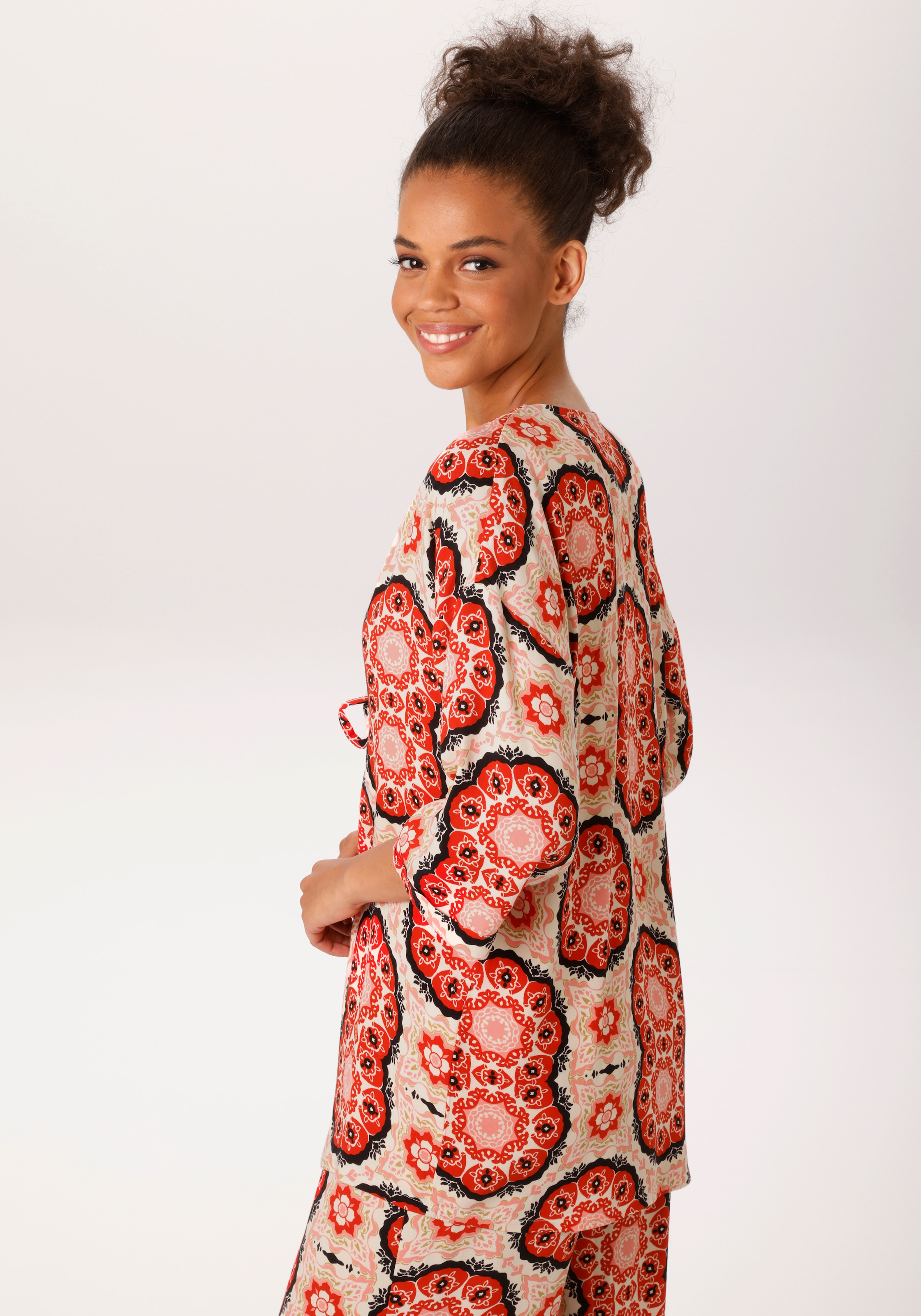 Aniston CASUAL Blusenkimono mit fantasievollem Mandala-Druck - NEUE KOLLEKTION