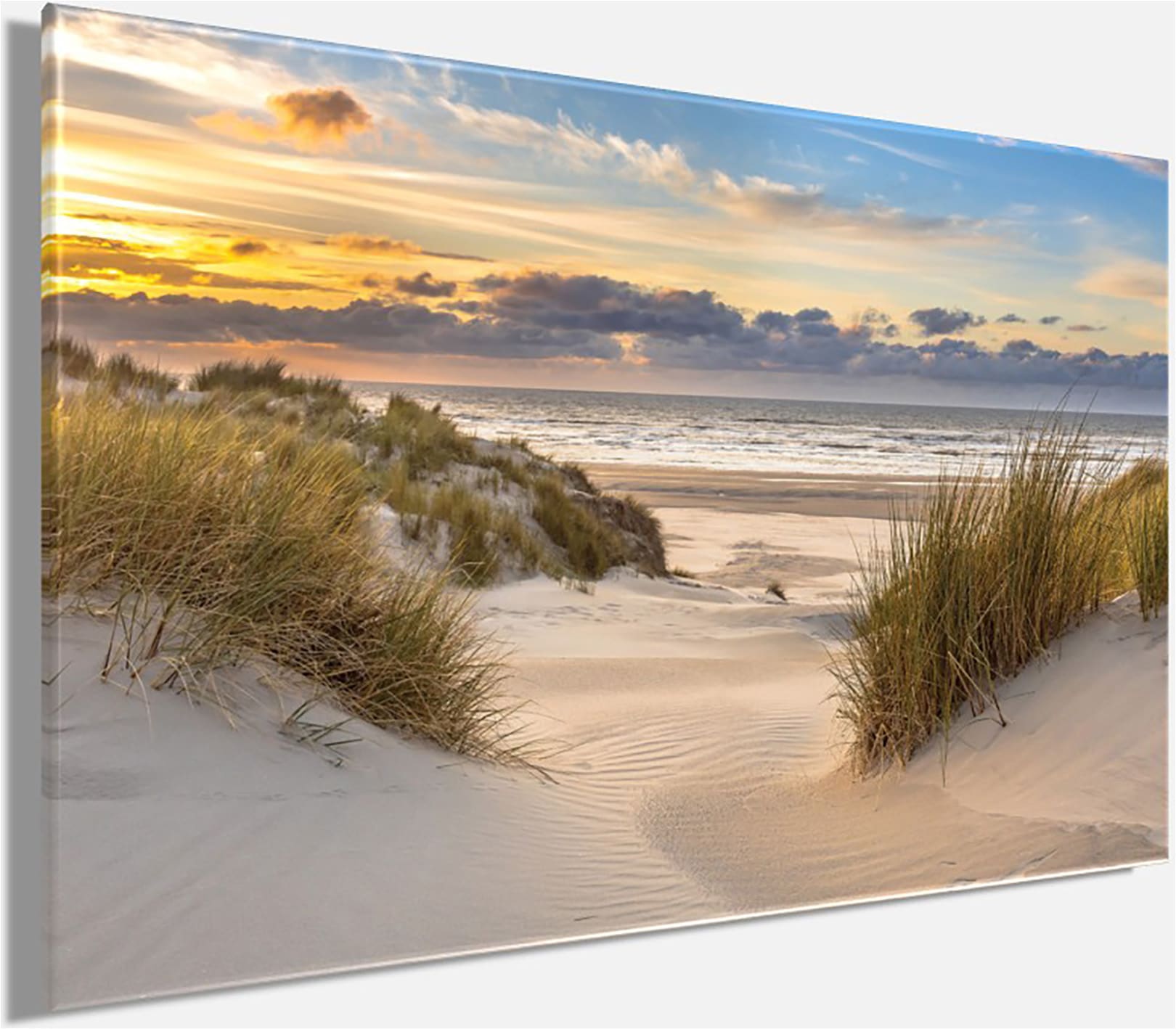 Bönninghoff Tableau sur toile »Wandbild STRAND 78x118 cm – Leinwandbild Keilrahmen Deko modern« Plage 1 cuis tlg. tendu sur châssis