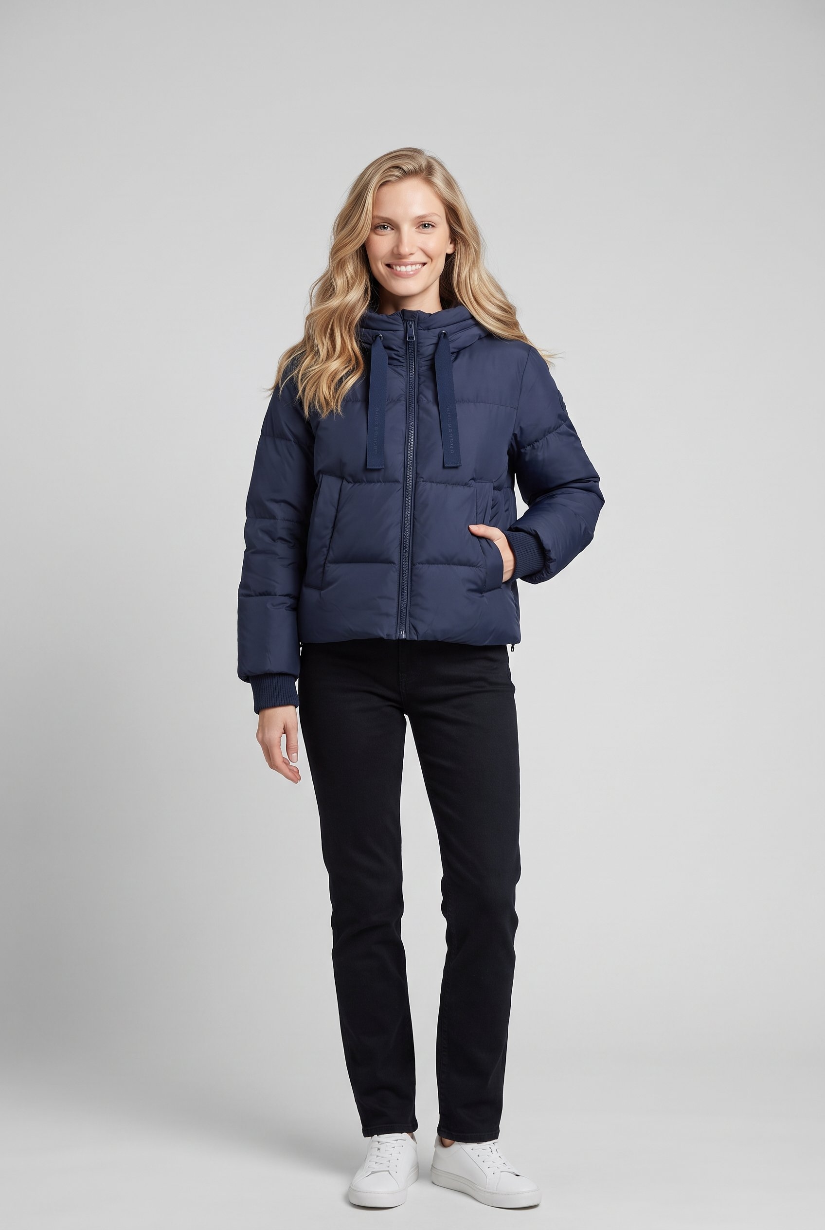 Tommy Hilfiger Veste matelassée »TH TAPE DOWN JACKET W/HOOD« avec capuche Kunstfaser