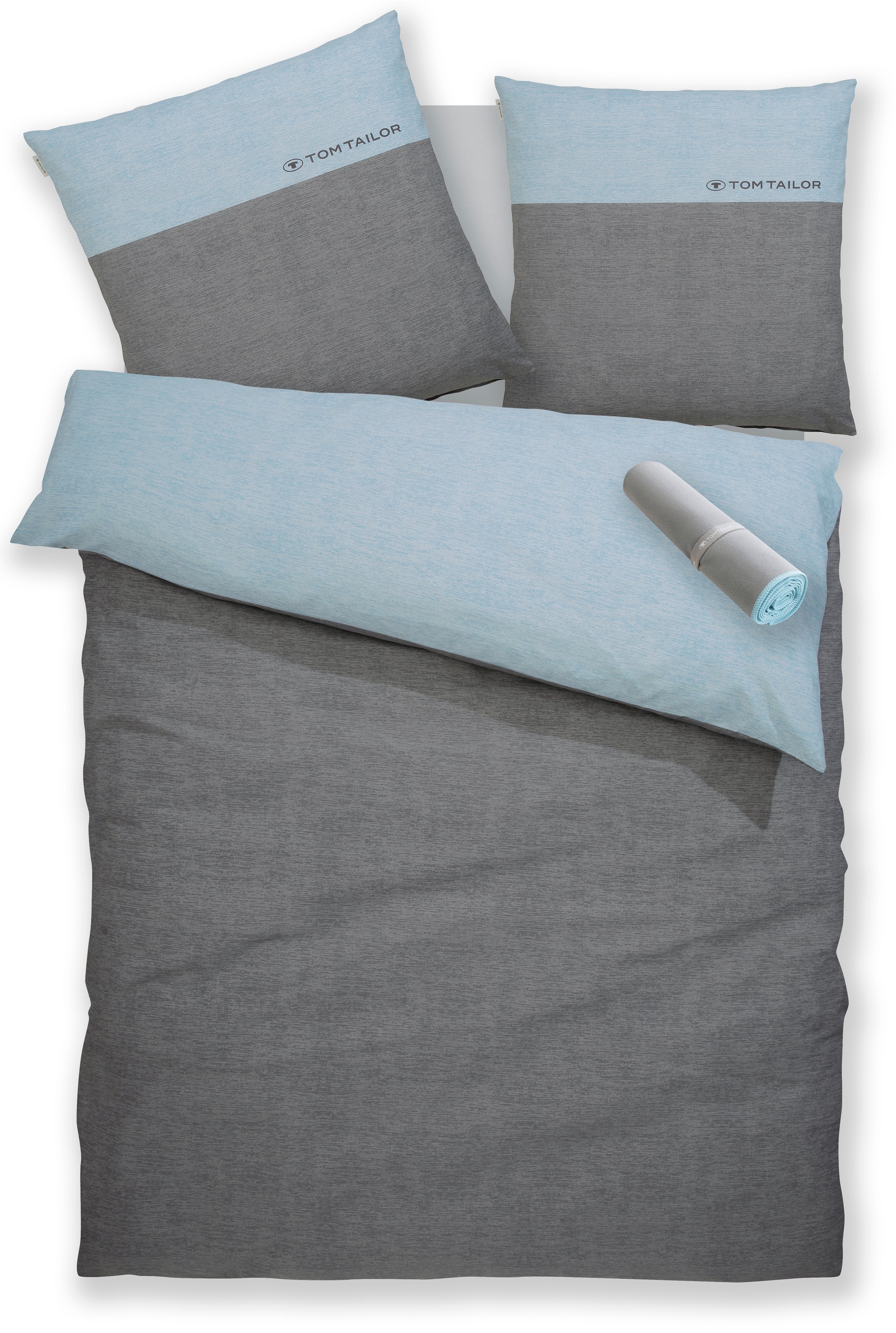 TOM TAILOR HOME Linge de lit »Henry« 3 cuis Bettwäsche aus Baumwolle, mit GRATIS-Zugabe: Sporthandtuch